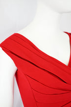 Valentino Pleat Wool Dress with Bows