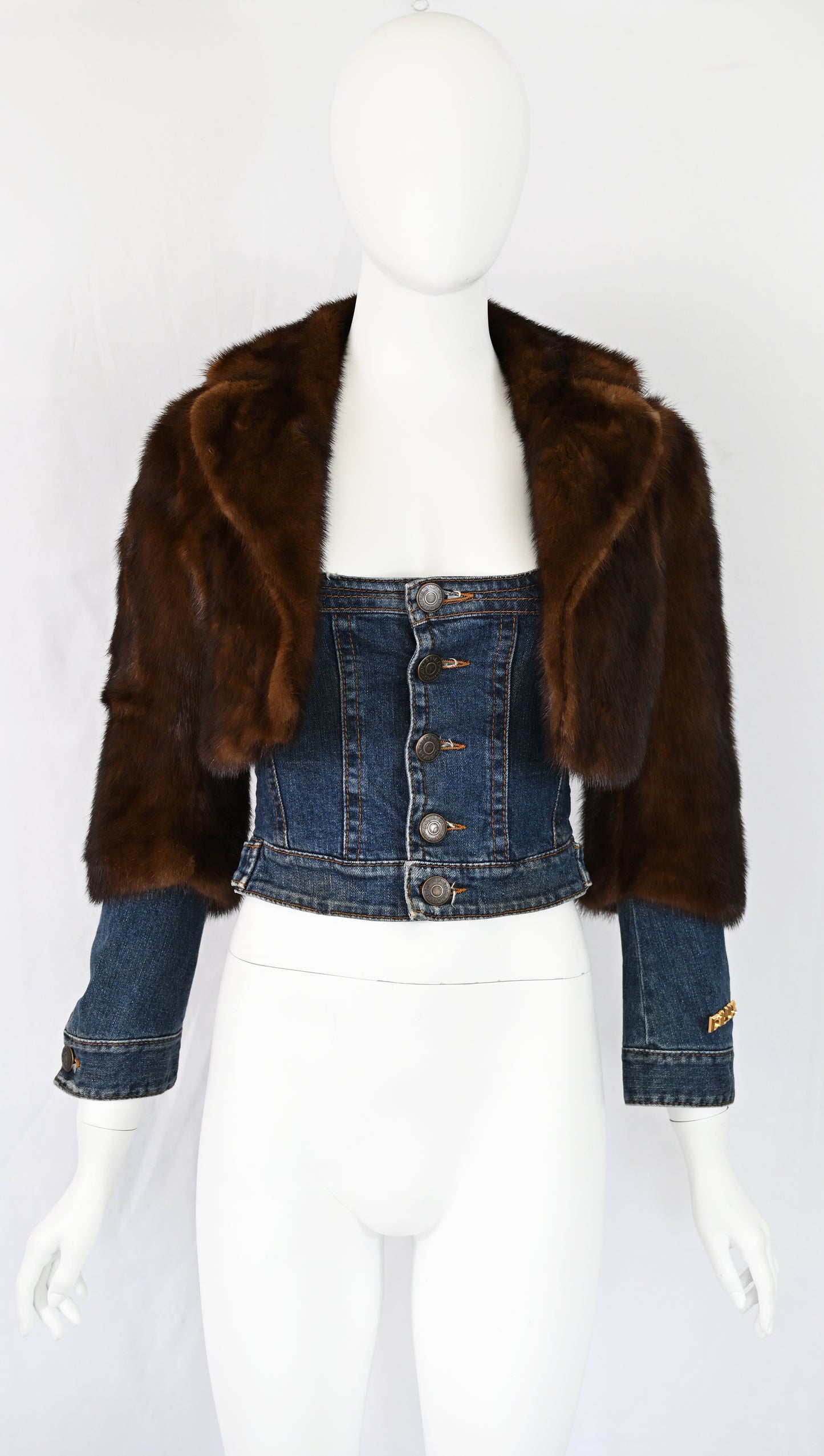 Dsquared2 Fall 2005 Denim Mink Bustier Jacket