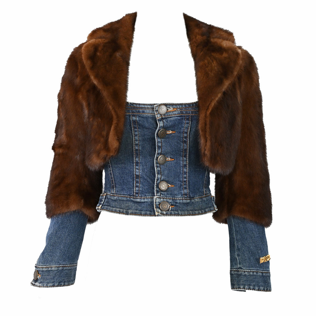 Dsquared2 Fall 2005 Denim Mink Bustier Jacket