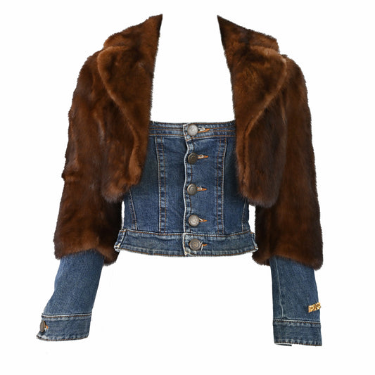 Dsquared2 Fall 2005 Denim Mink Bustier Jacket