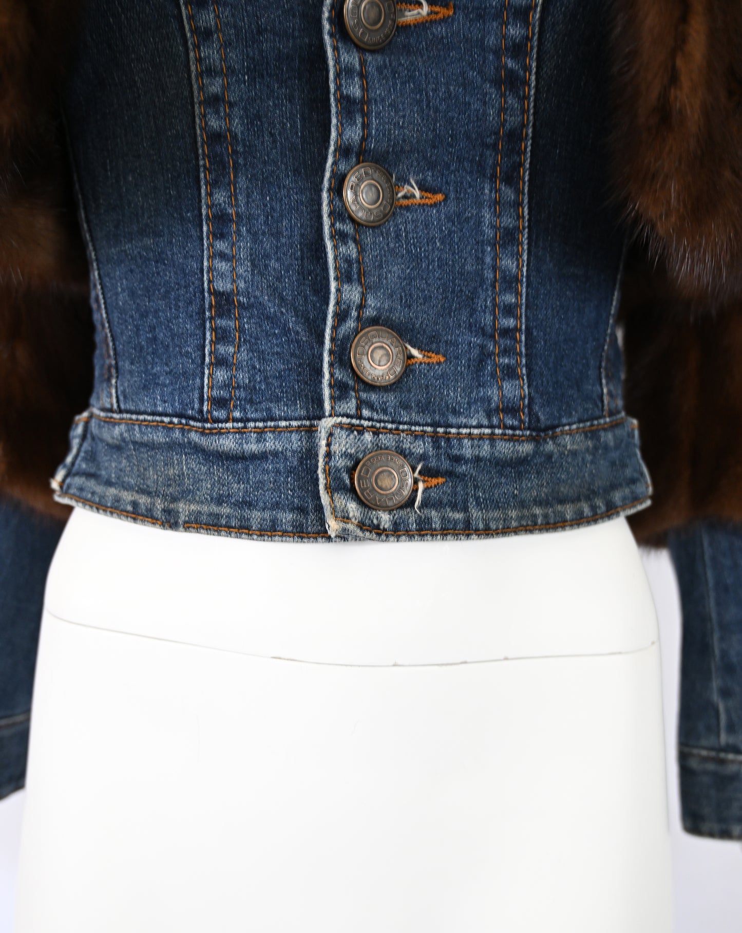 Dsquared2 Fall 2005 Denim Mink Bustier Jacket