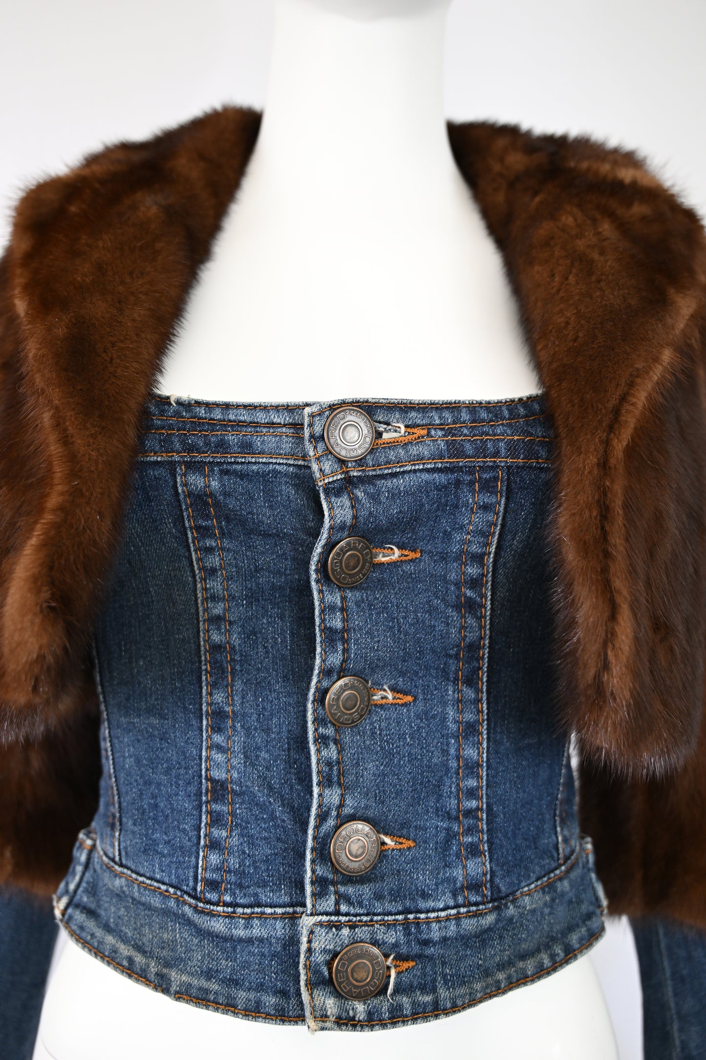 Dsquared2 Fall 2005 Denim Mink Bustier Jacket