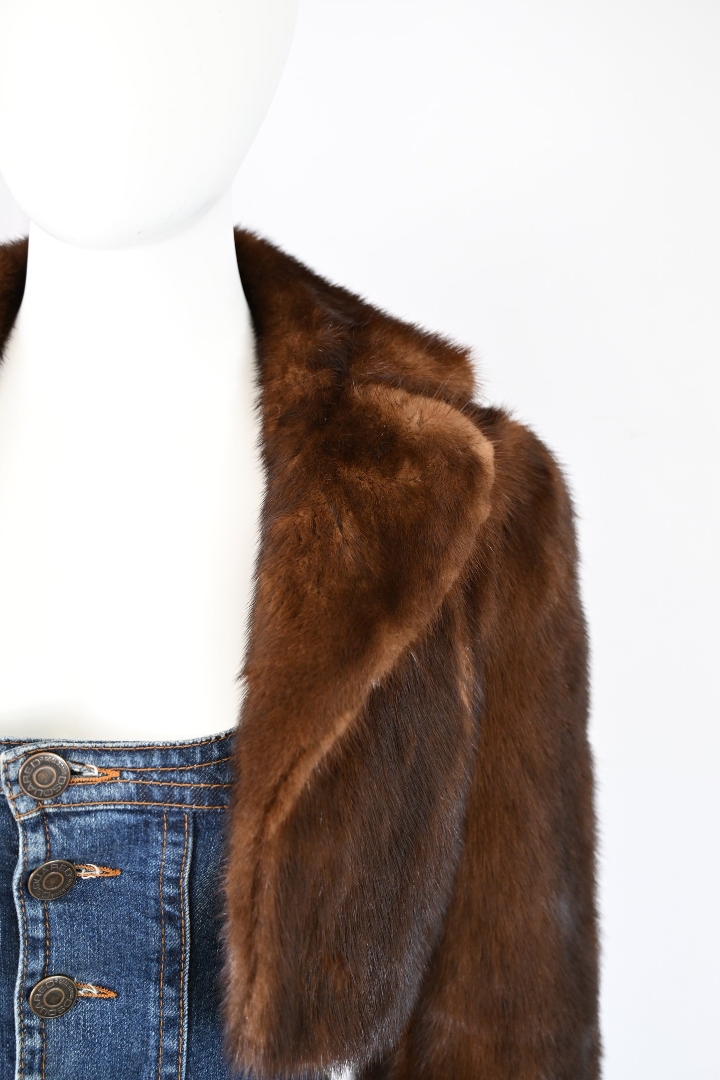 Dsquared2 Fall 2005 Denim Mink Bustier Jacket