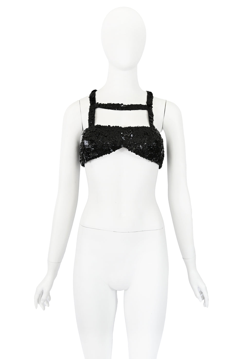 Prada FW 1992 Flower Paillette Embellished Harness Bra