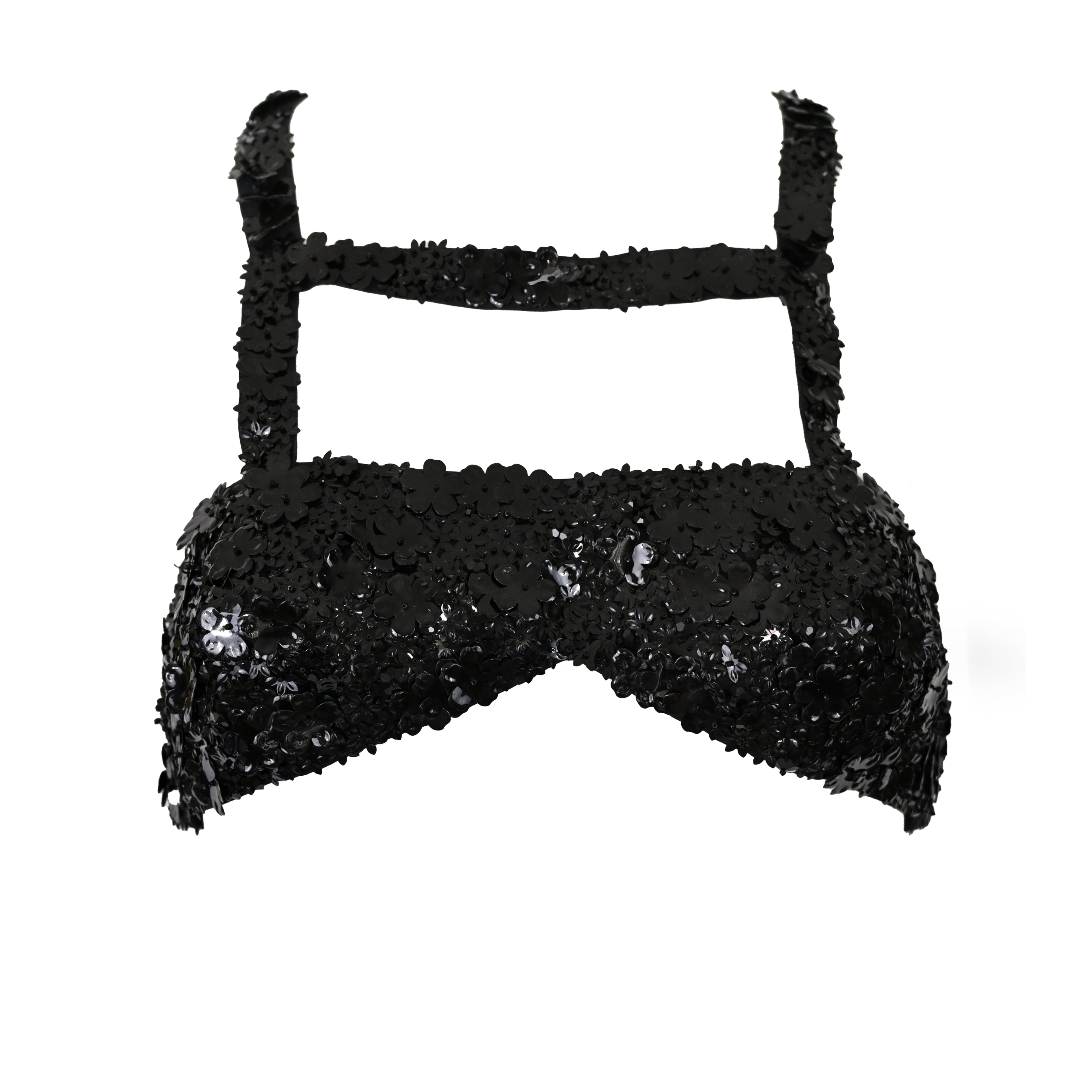 Prada FW 1992 Flower Paillette Embellished Harness Bra