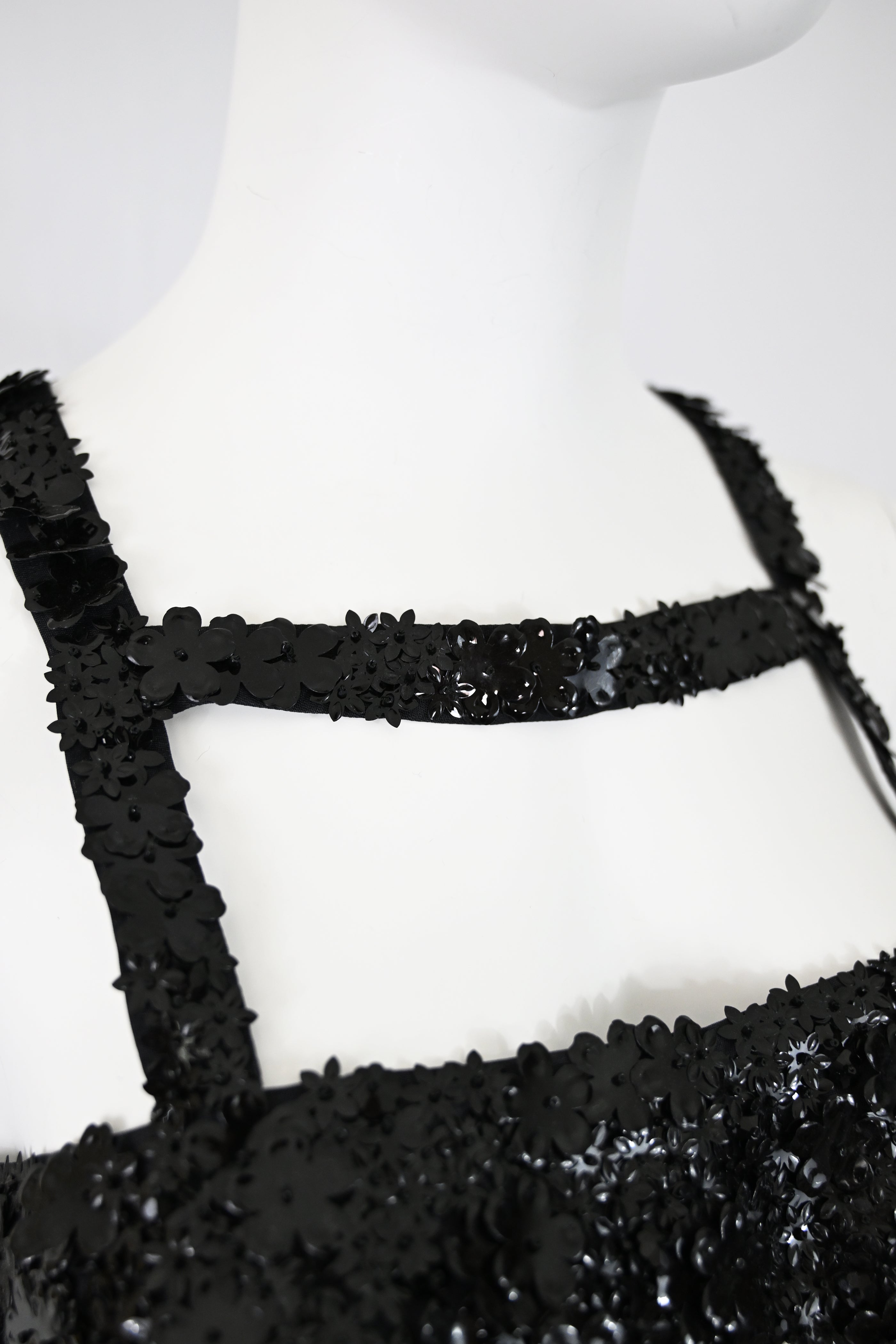 Prada FW 1992 Flower Paillette Embellished Harness Bra