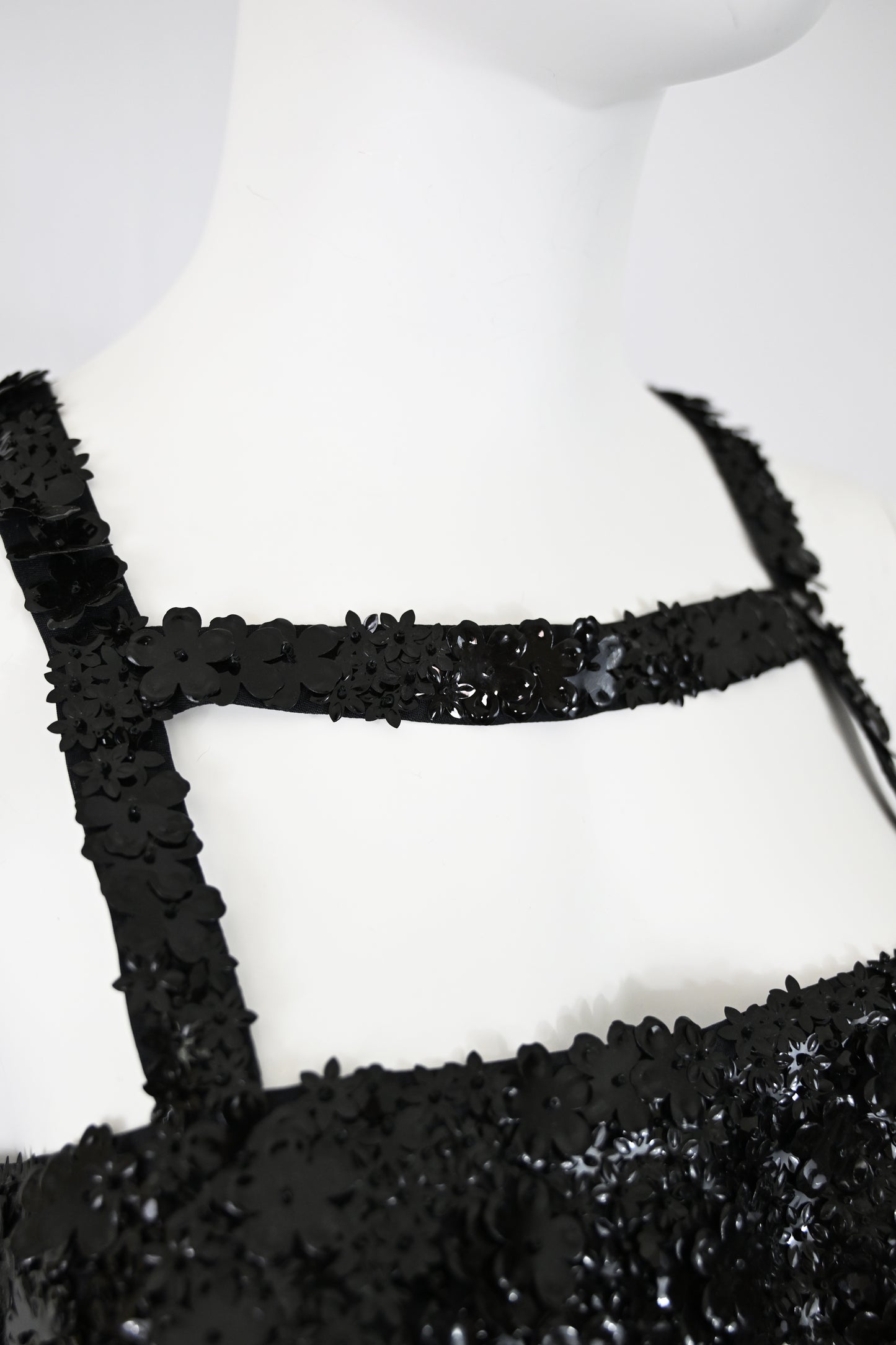 Prada FW 1992 Flower Paillette Embellished Harness Bra