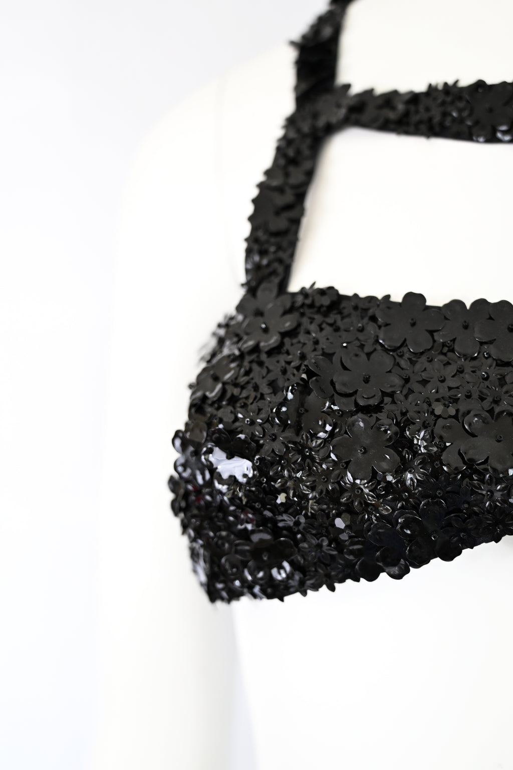 Prada FW 1992 Flower Paillette Embellished Harness Bra