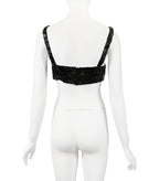 Prada FW 1992 Flower Paillette Embellished Harness Bra