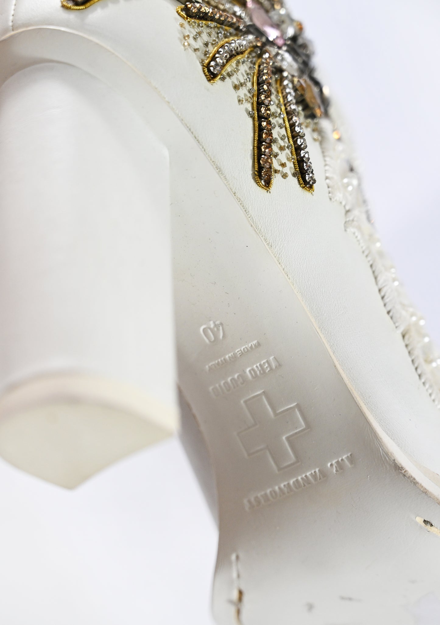 A.F. Vandevorst SS 2019 Bridal Embellished Leather Heels