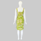 Valentino 2000s Green Floral Dress