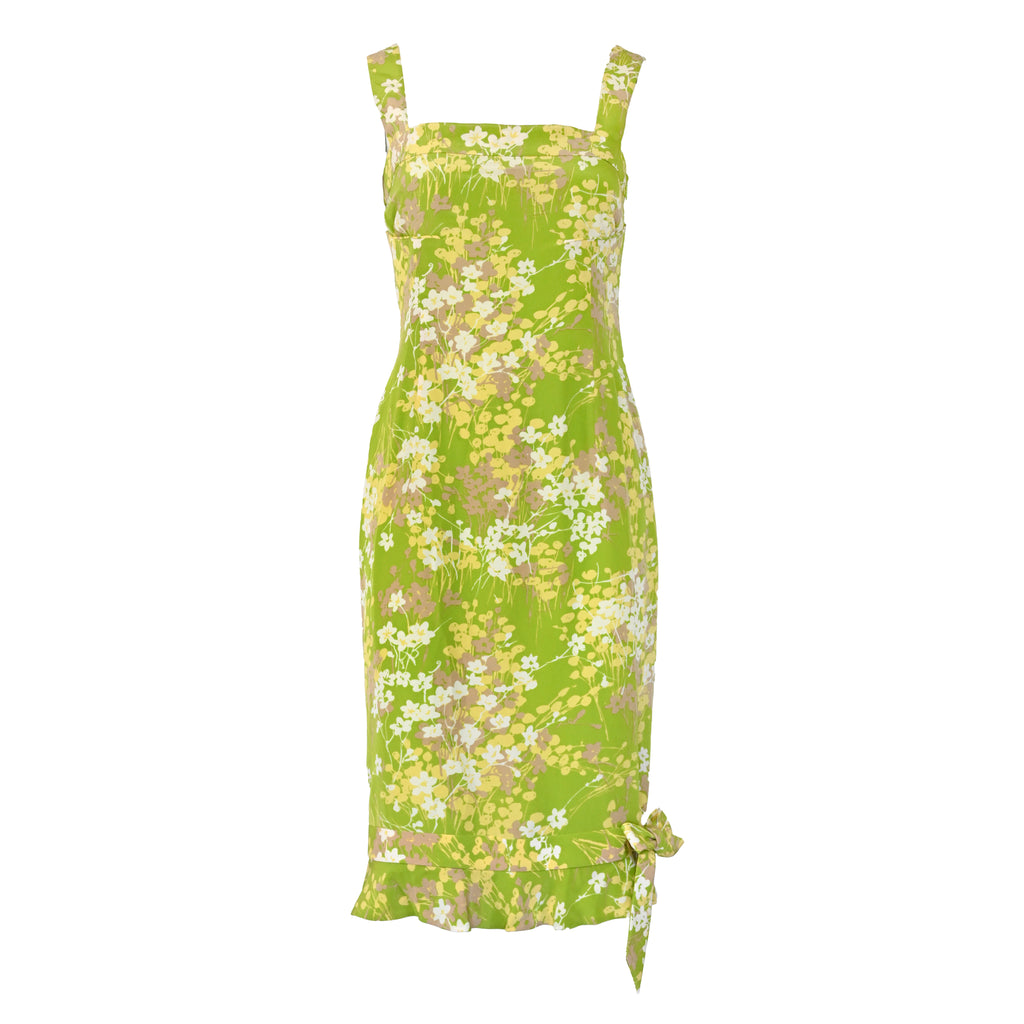 Valentino 2000s Green Floral Dress