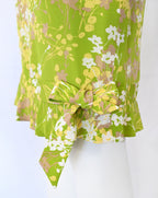 Valentino 2000s Green Floral Dress