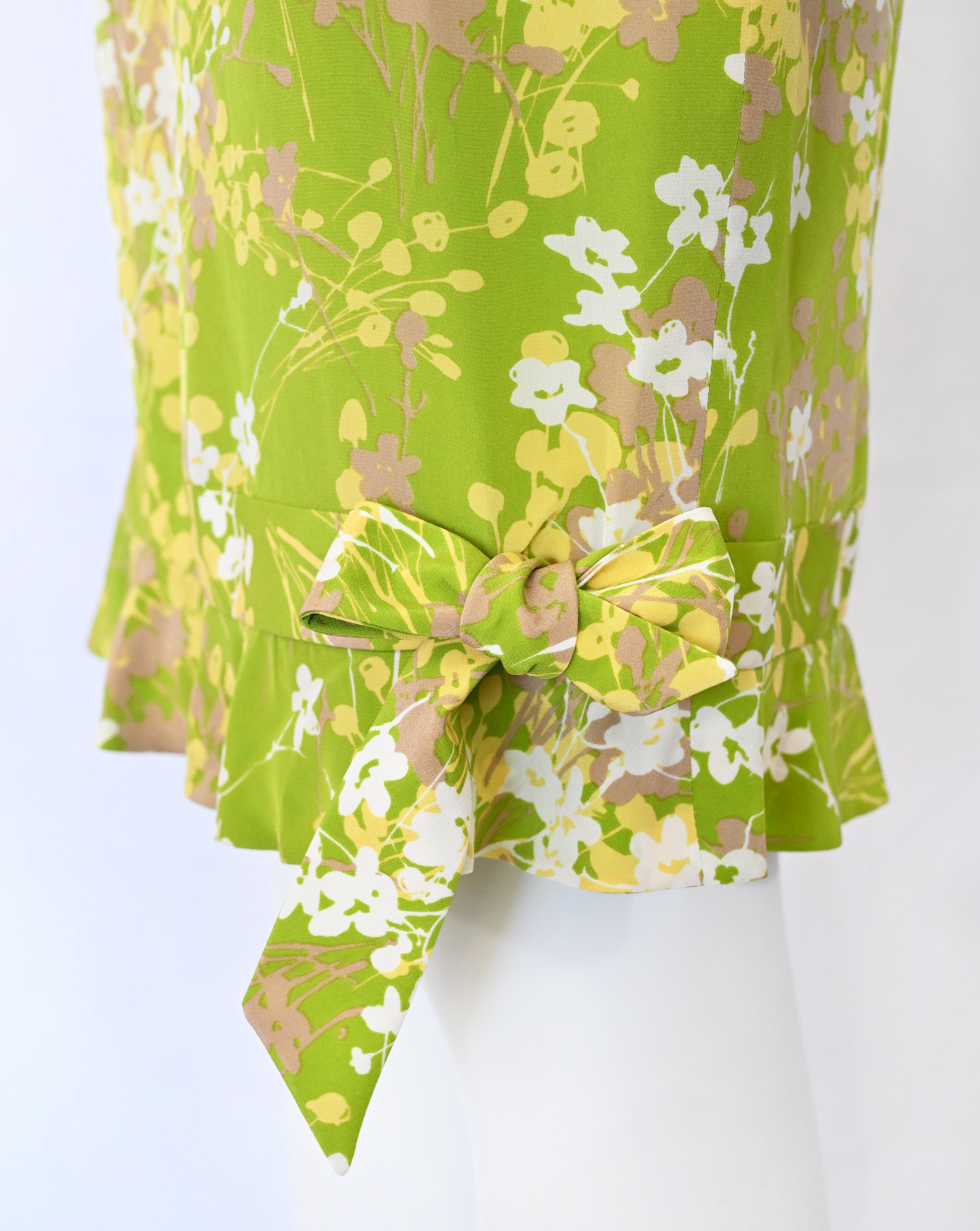 Valentino 2000s Green Floral Dress