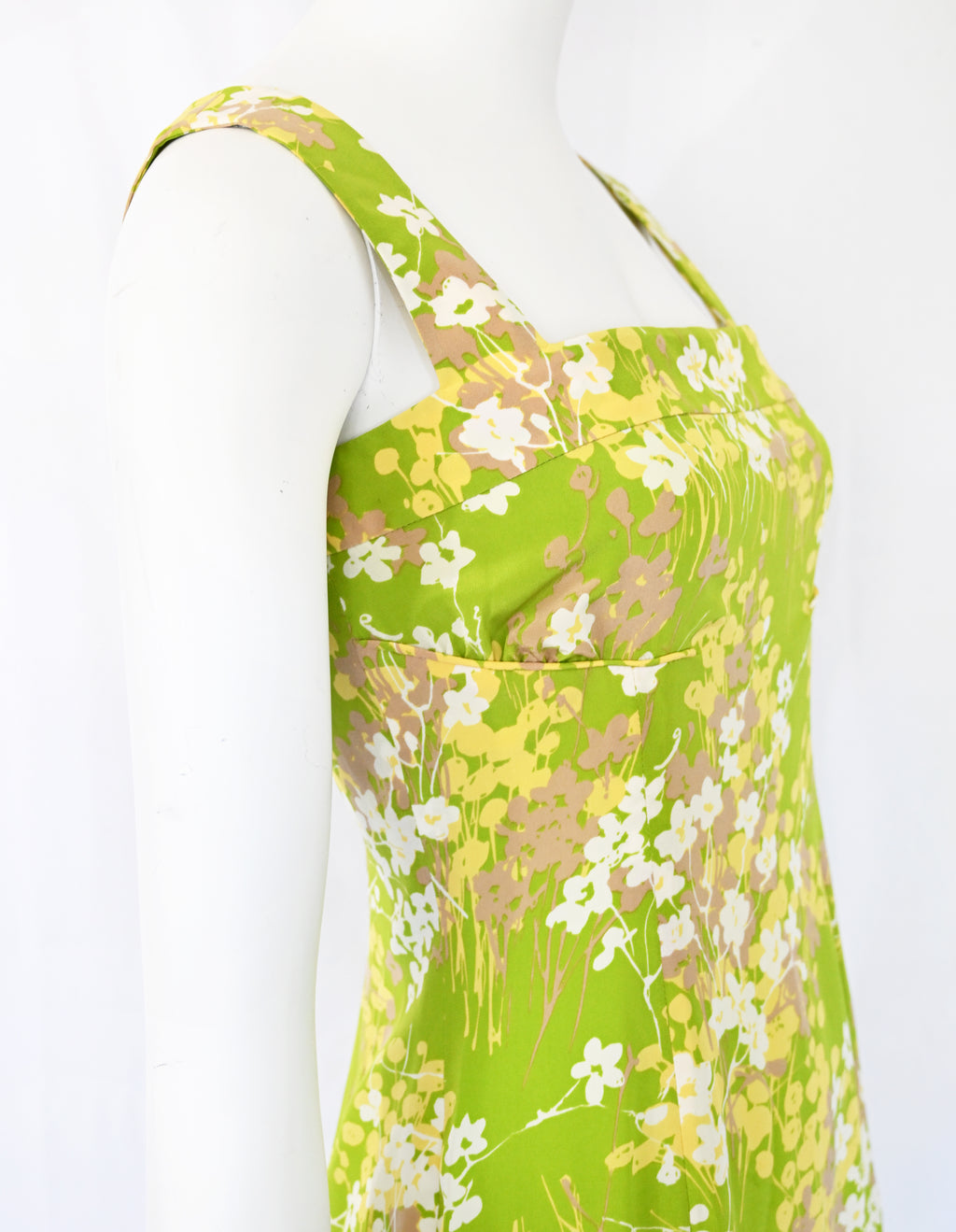 Valentino 2000s Green Floral Dress