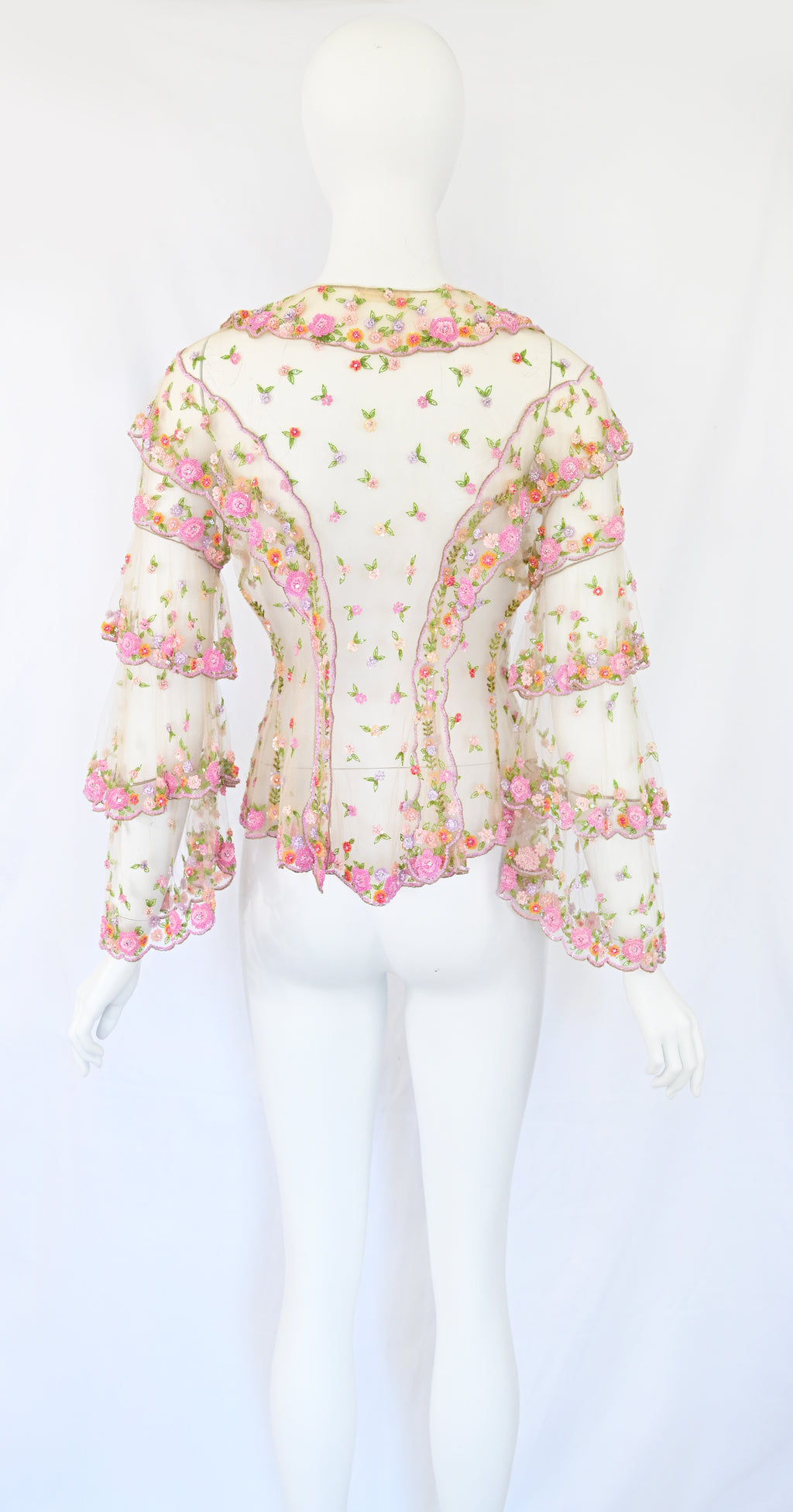 Valentinoo SS 2005 Embellished Tulle Blouse