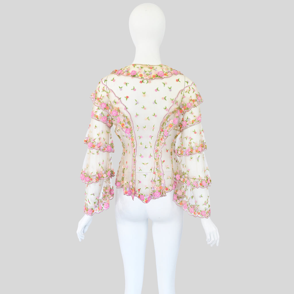 Valentinoo SS 2005 Embellished Tulle Blouse