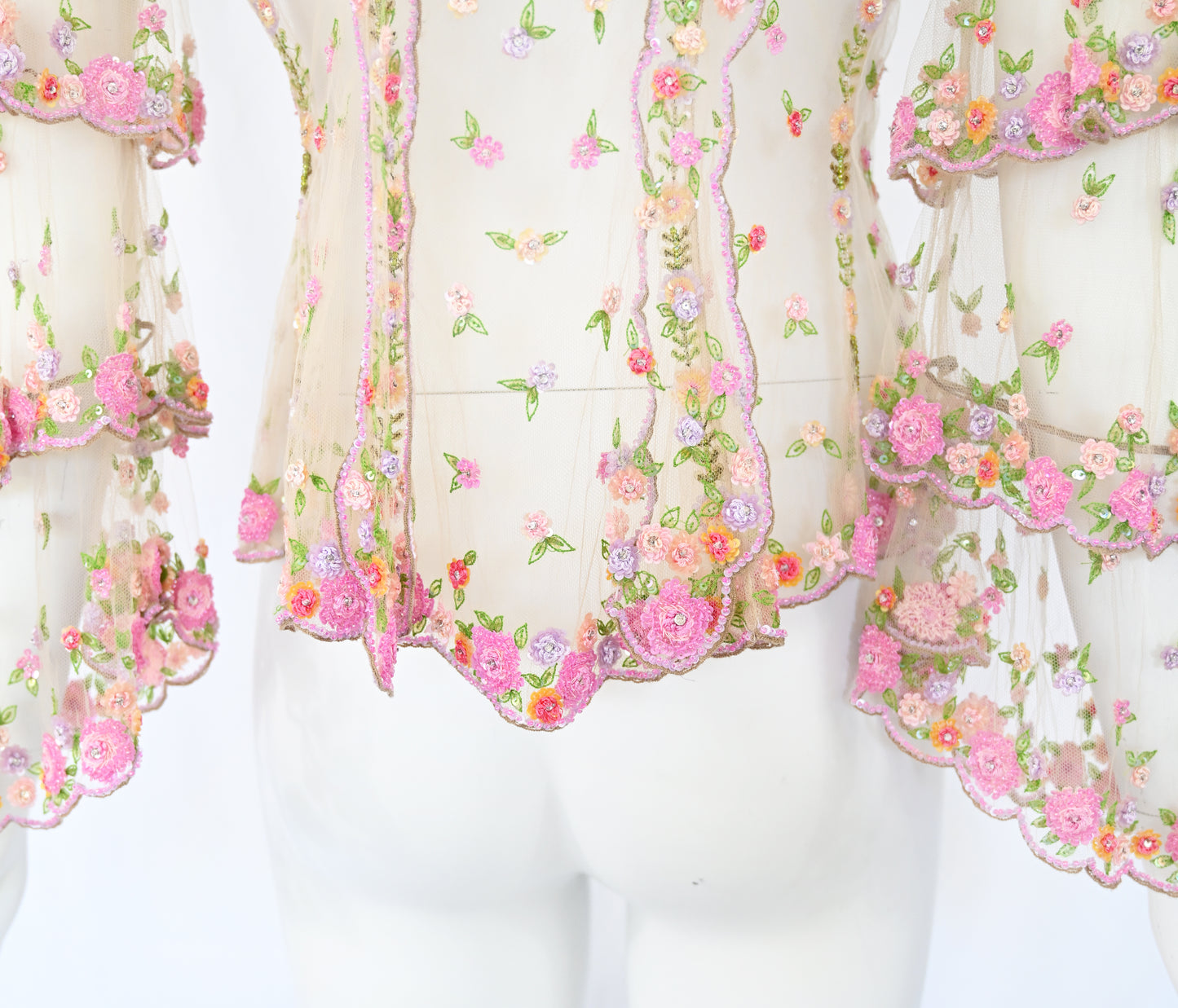 Valentinoo SS 2005 Embellished Tulle Blouse ( Reserved)