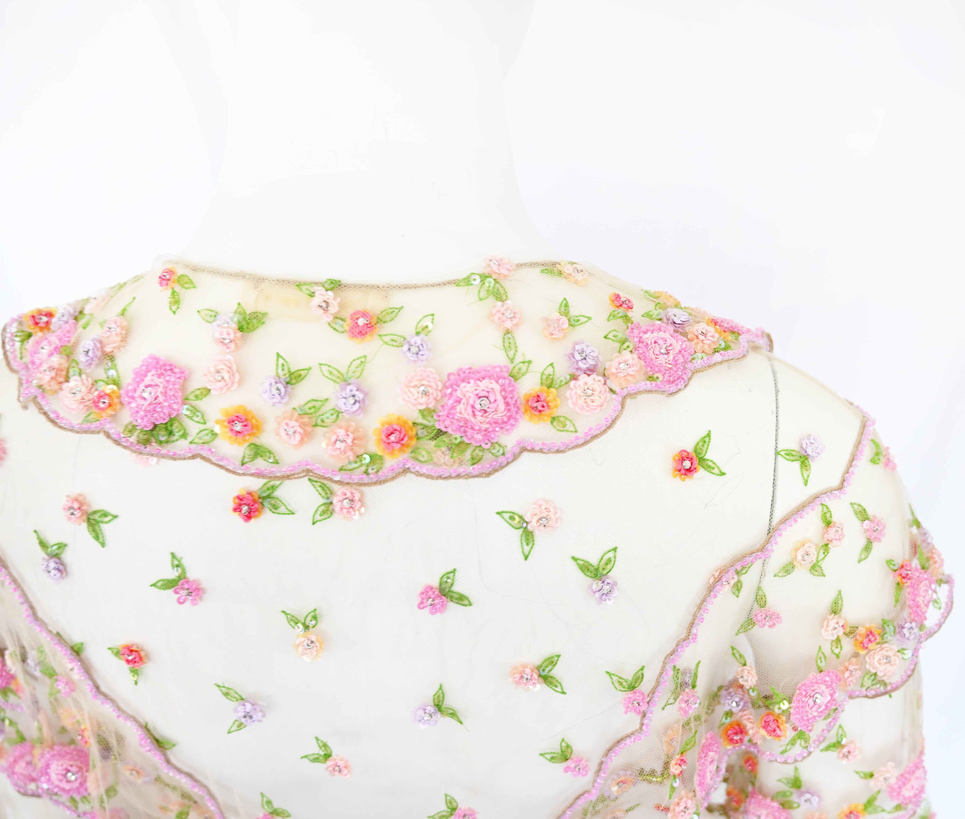 Valentinoo SS 2005 Embellished Tulle Blouse