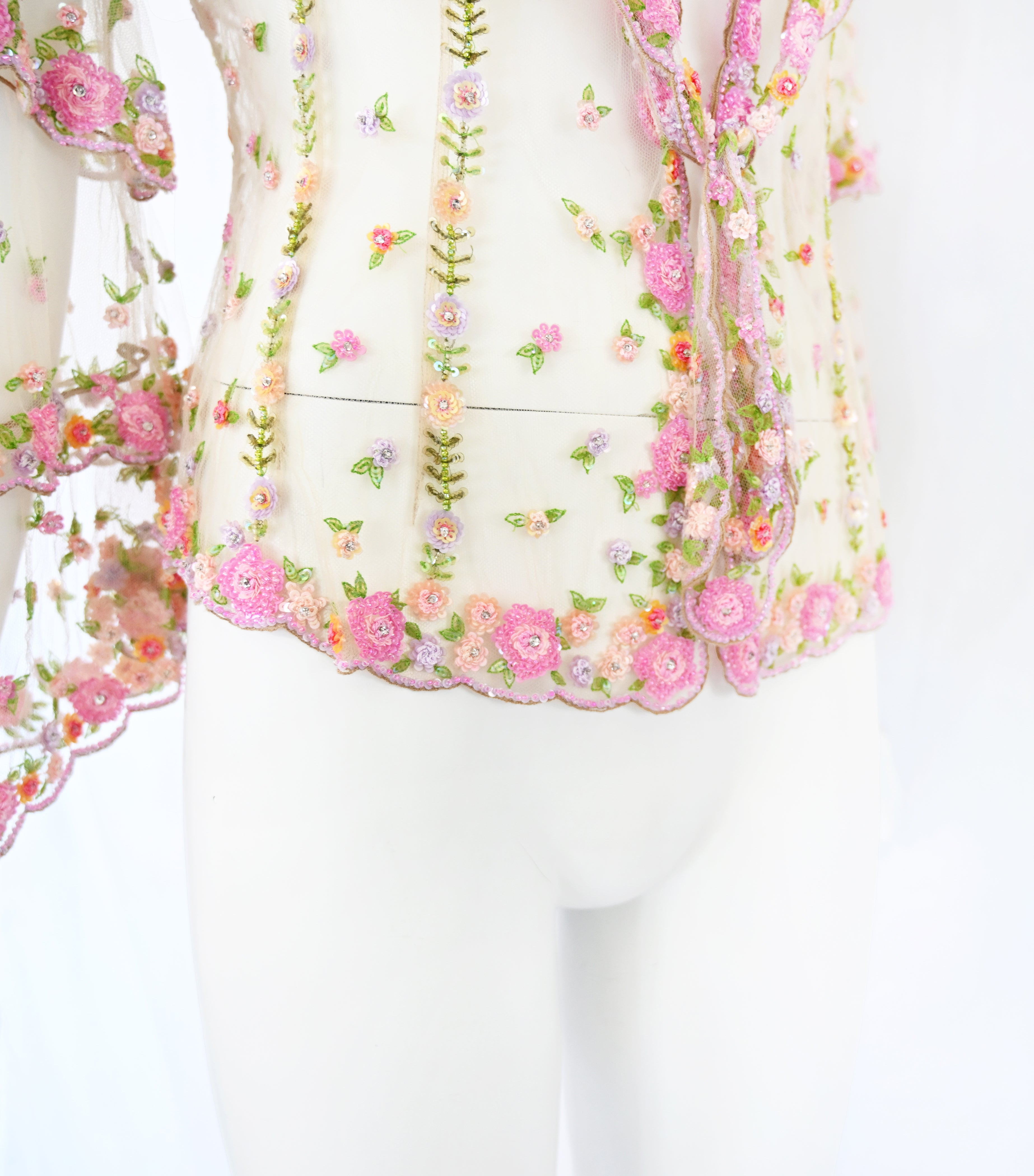 Valentinoo SS 2005 Embellished Tulle Blouse