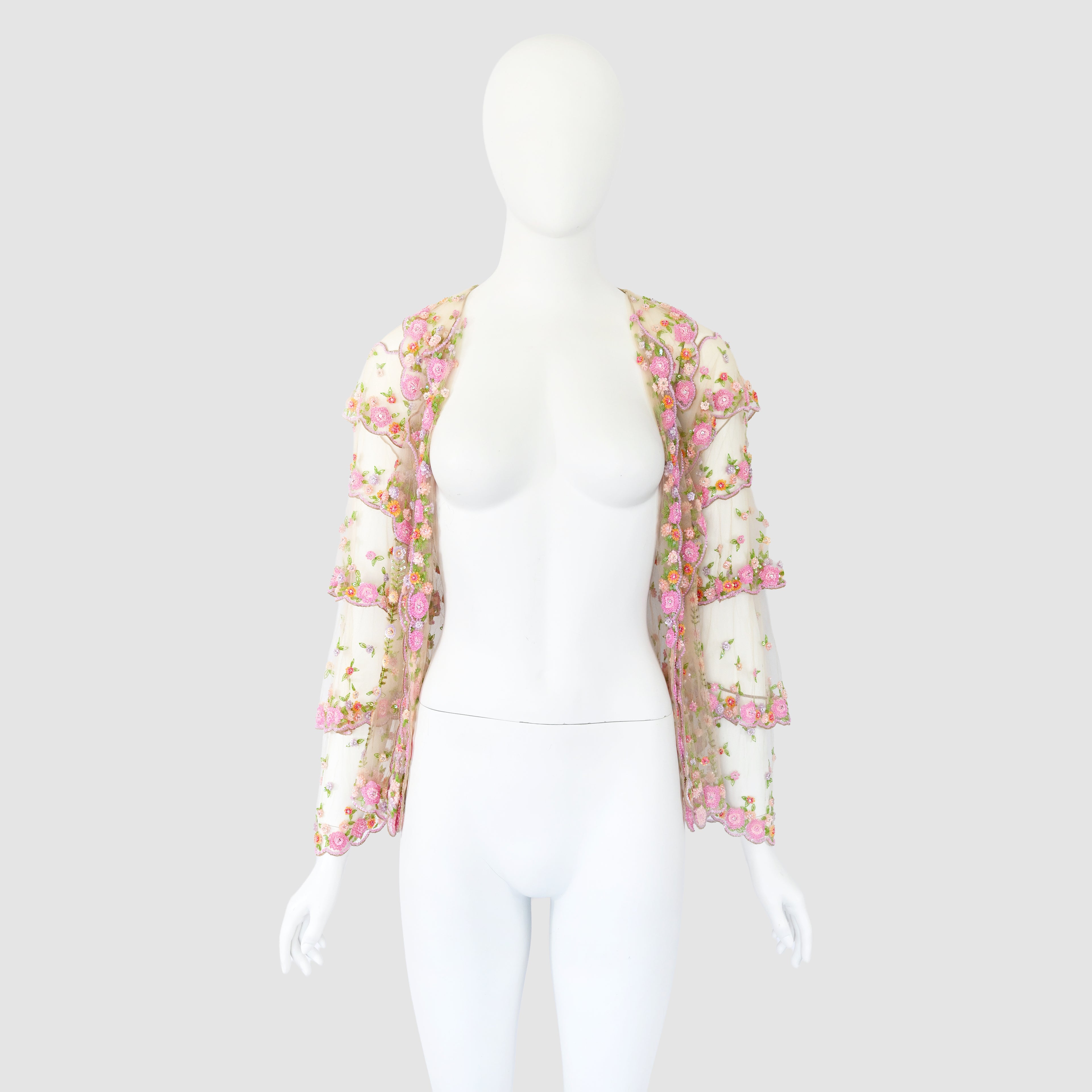 Valentinoo SS 2005 Embellished Tulle Blouse