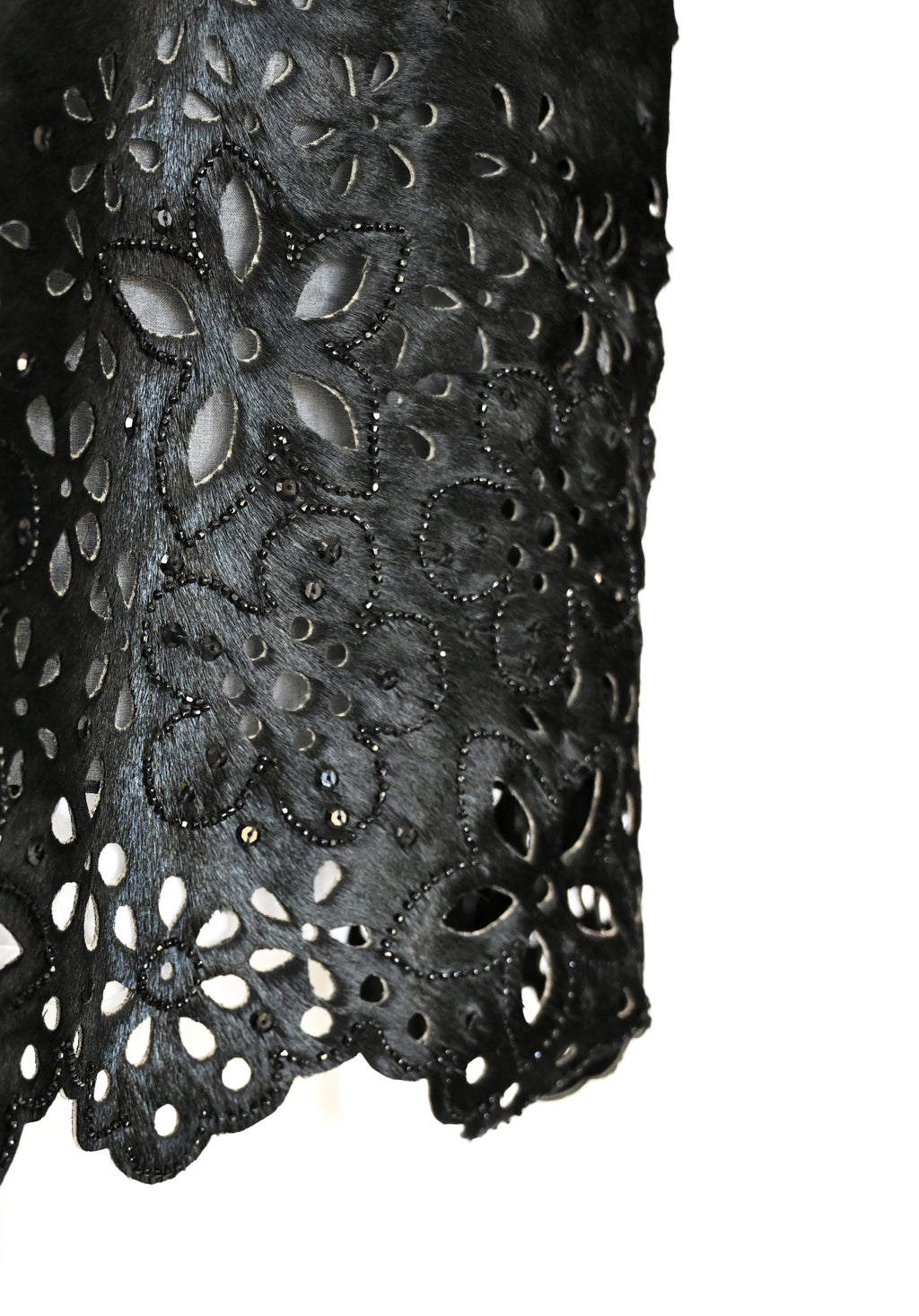 Oscar de la Renta FW 2000 Embellished Calf Hair Skirt
