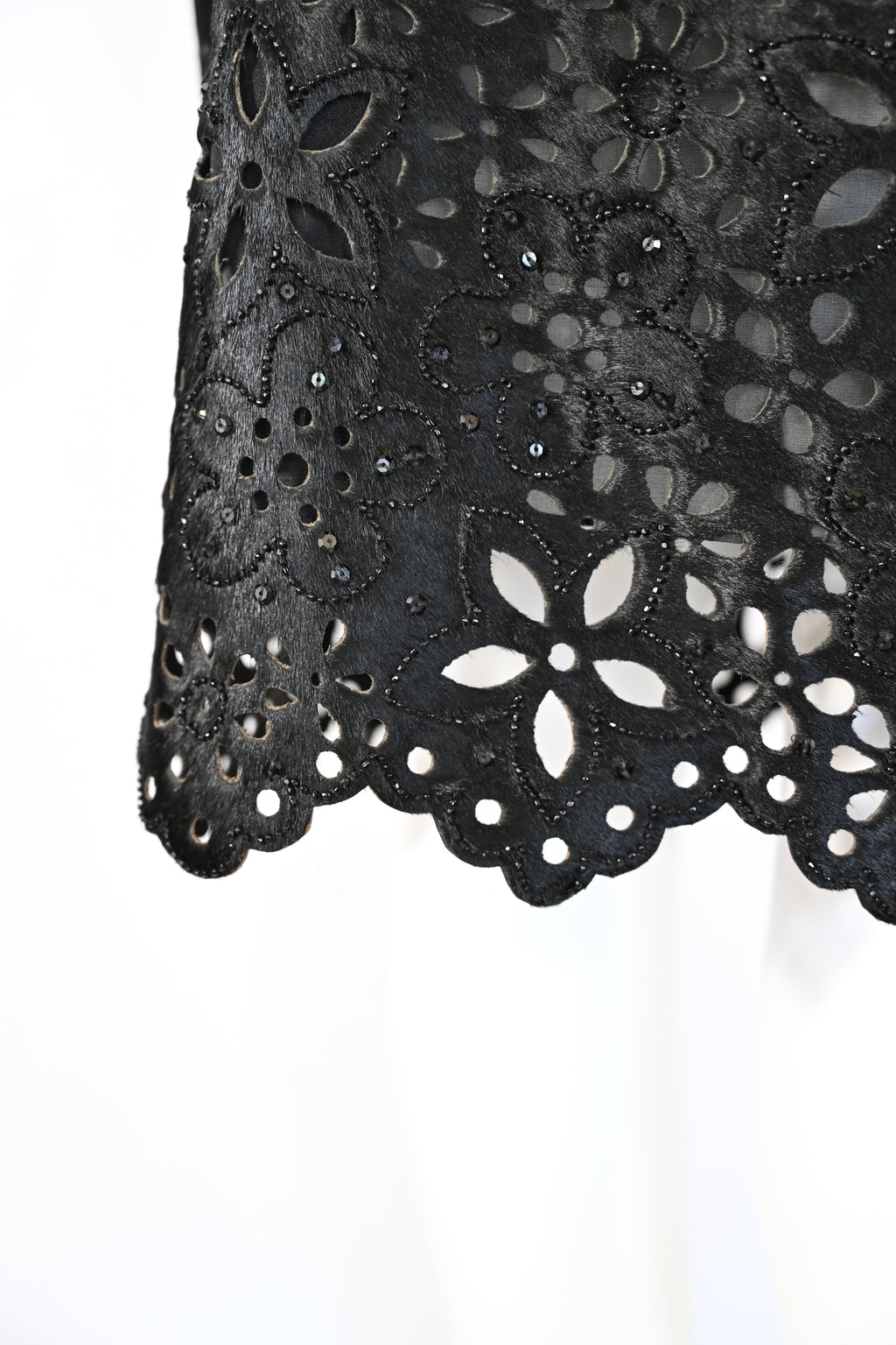 Oscar de la Renta FW 2000 Embellished Calf Hair Skirt