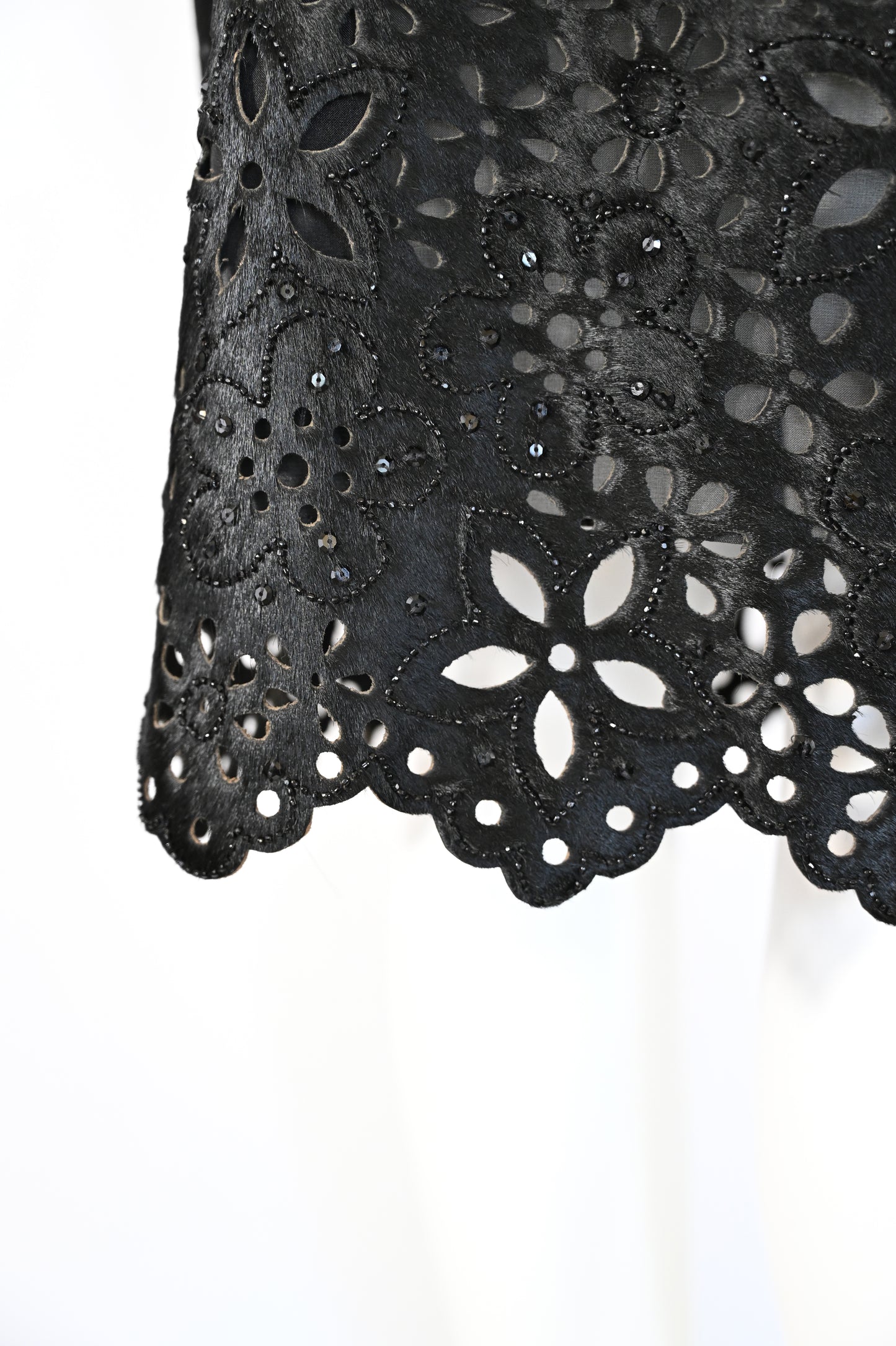 Oscar de la Renta FW 2000 Embellished Calf Hair Skirt