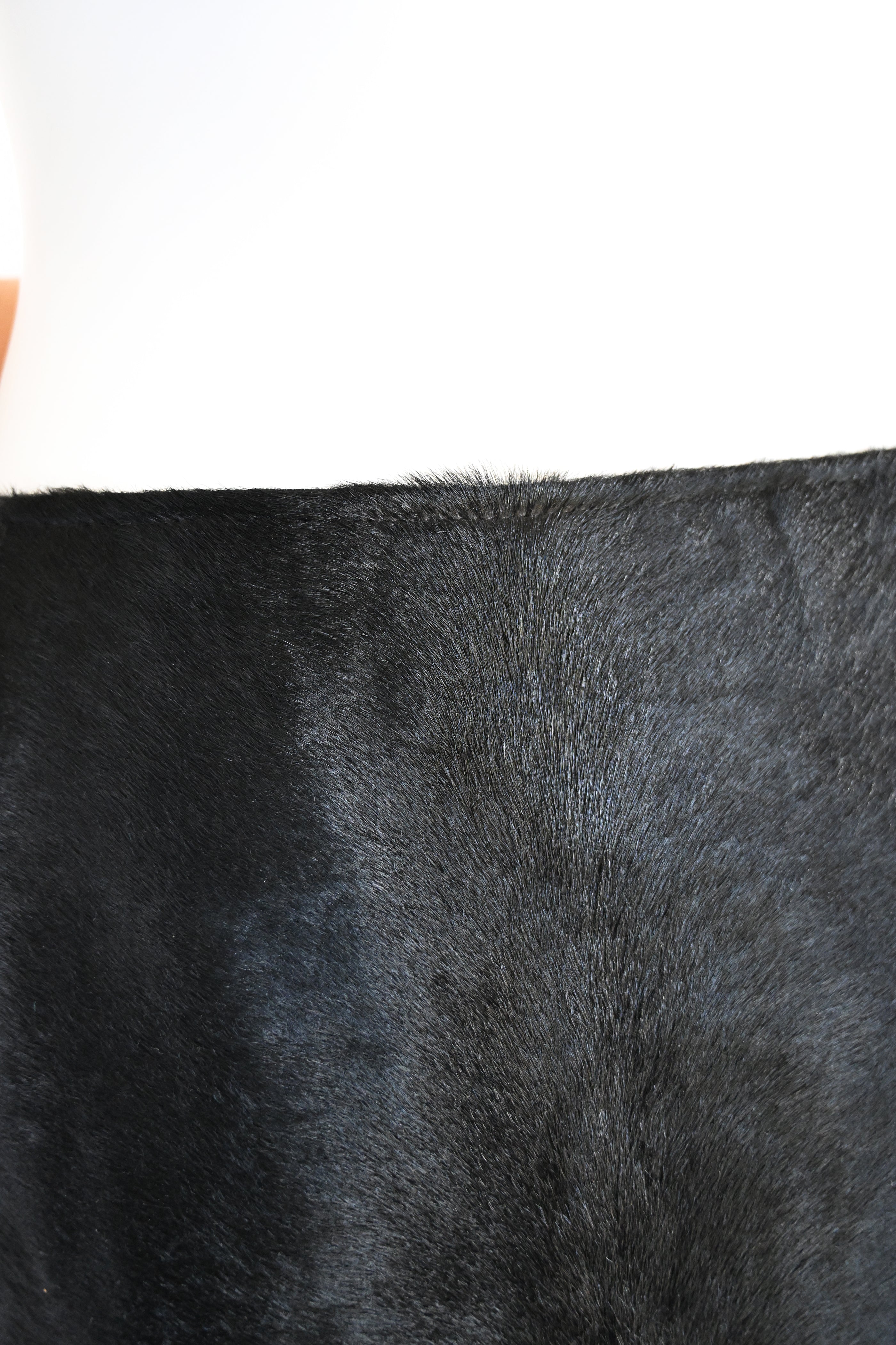 Oscar de la Renta FW 2000 Embellished Calf Hair Skirt