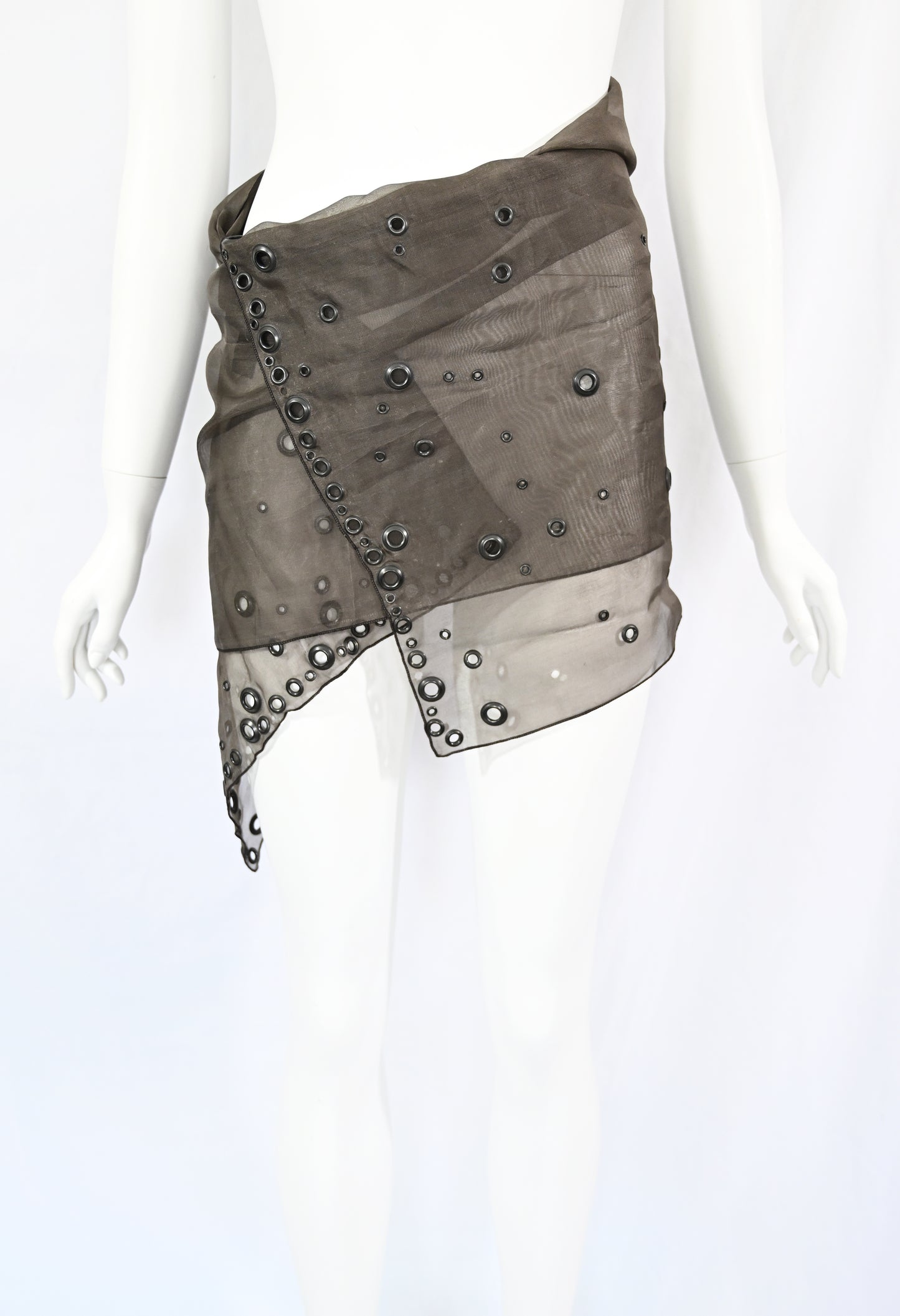 Prada FW 1999 Organza Grommet Scarf