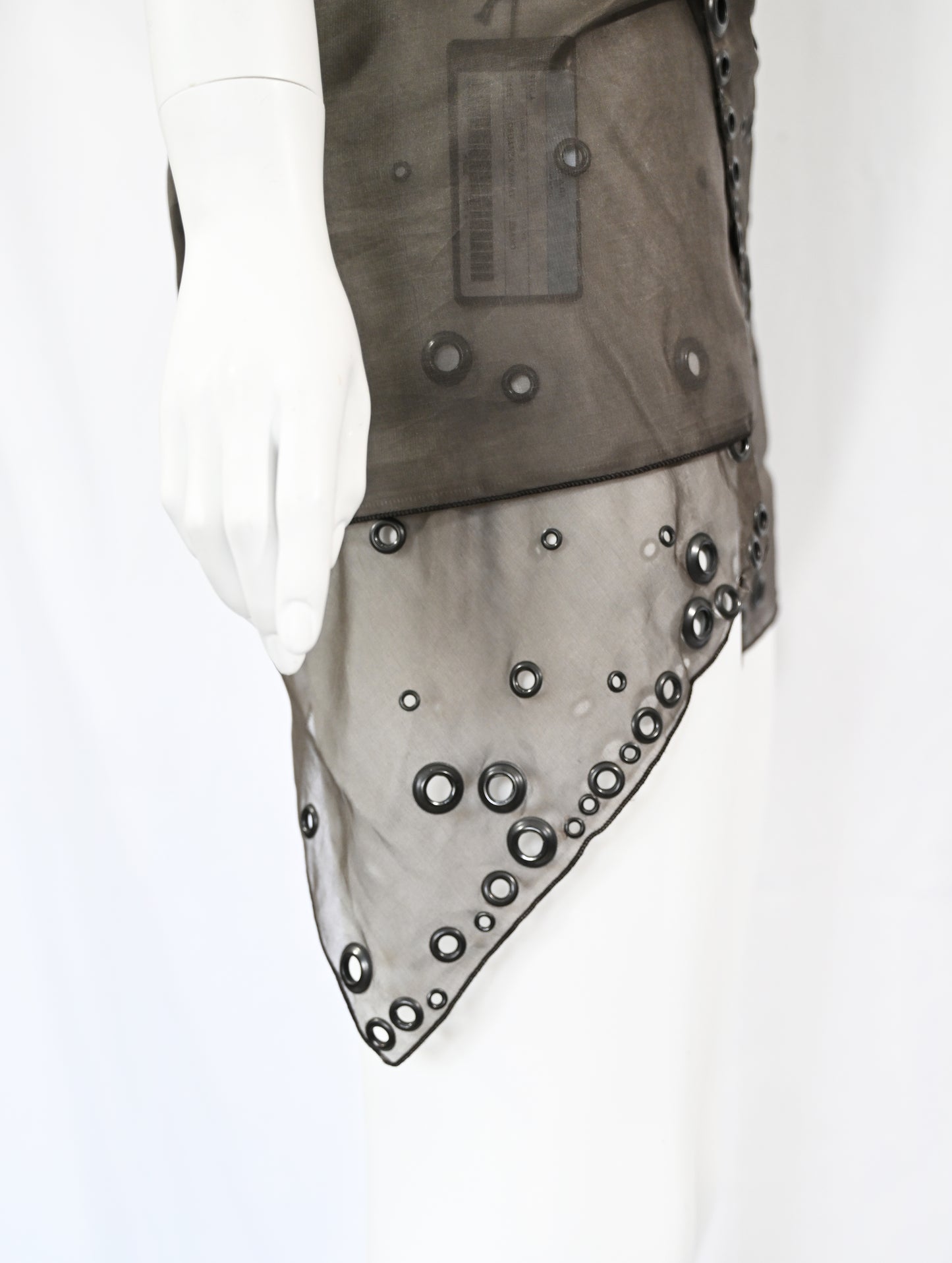 Prada FW 1999 Organza Grommet Scarf