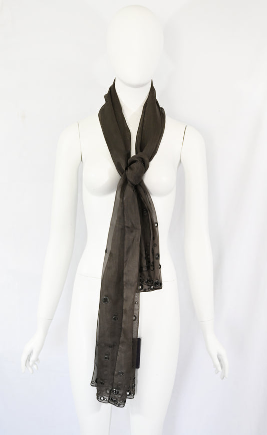 Prada FW 1999 Organza Grommet Scarf