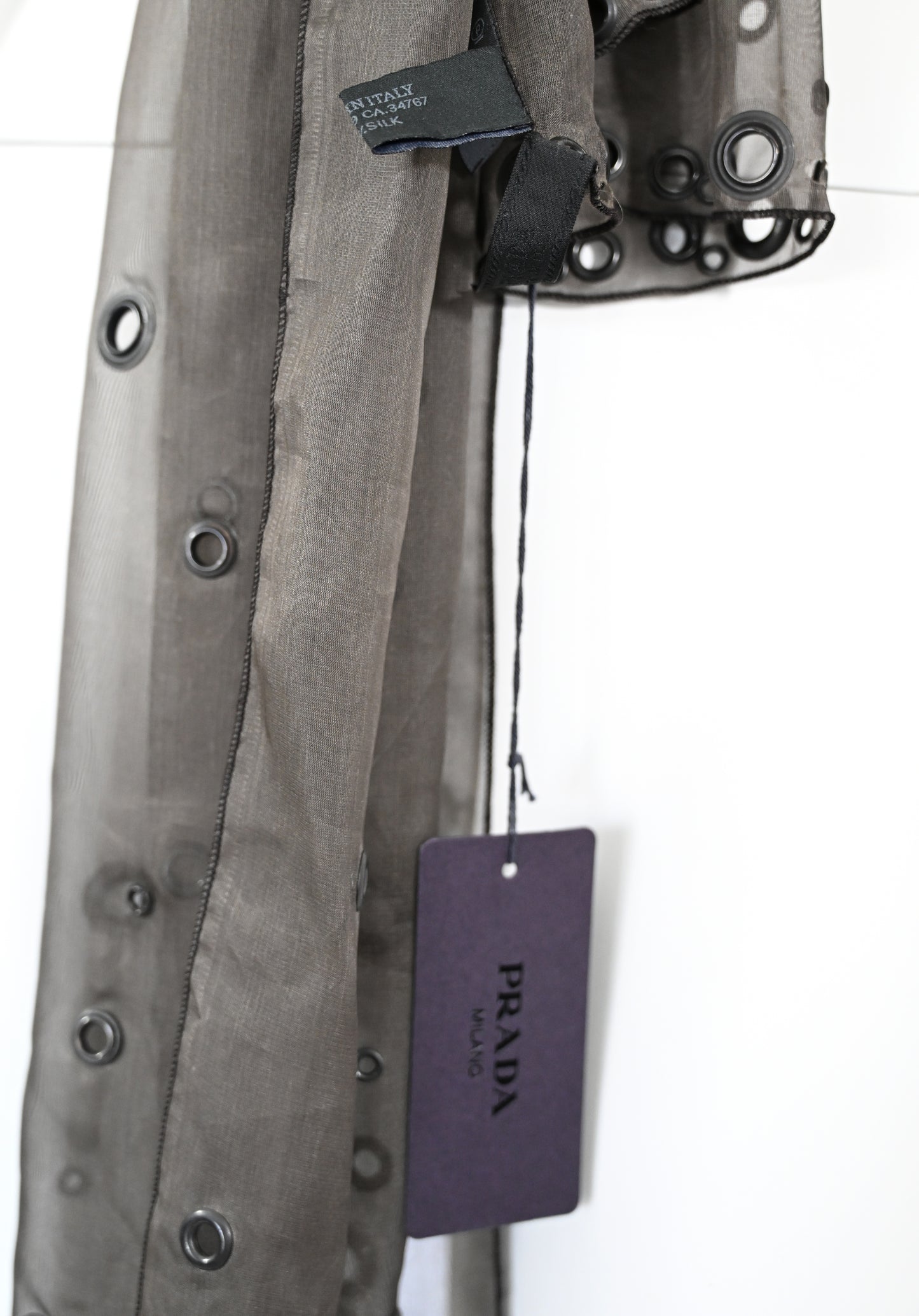 Prada FW 1999 Organza Grommet Scarf
