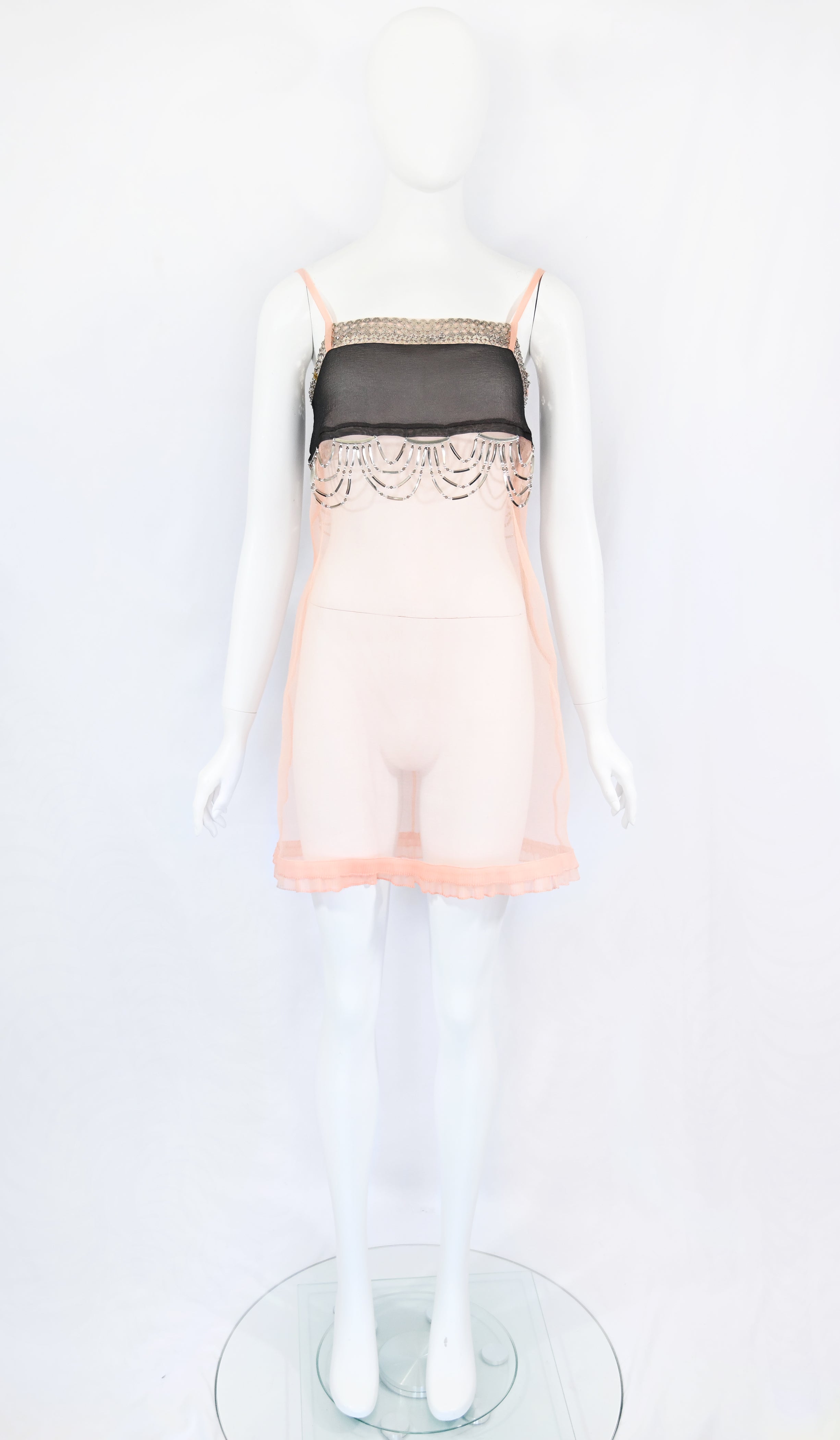 Prada 2018 Metal Embellished Organza Dress