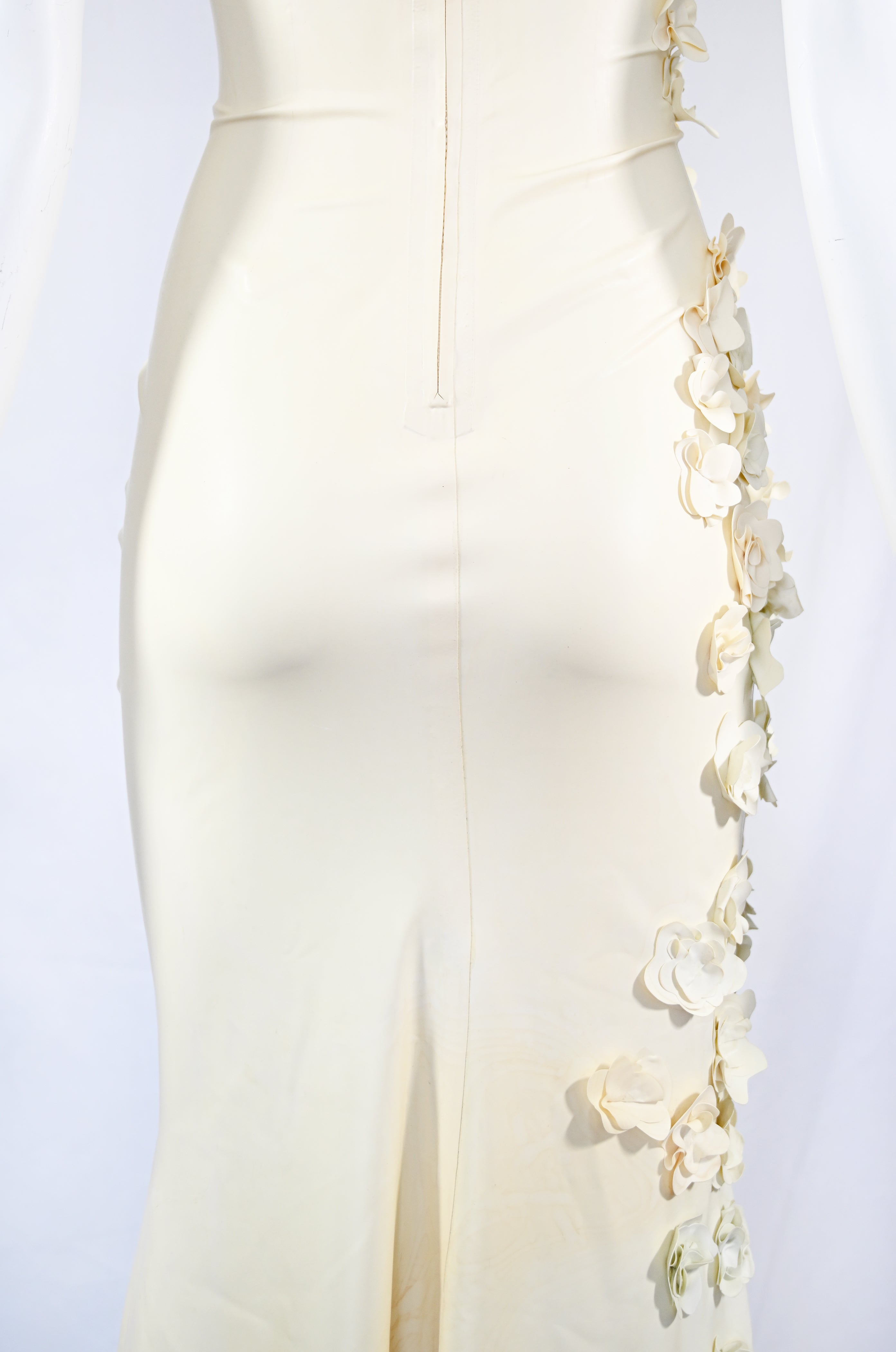 Gaelyn & Cianfarani Fw 2005 Latex Dress with Flower Appliqué