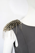 Thierry Mugler FW 2010 Metal Shoulder Silk Dress