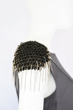 Thierry Mugler FW 2010 Metal Shoulder Silk Dress