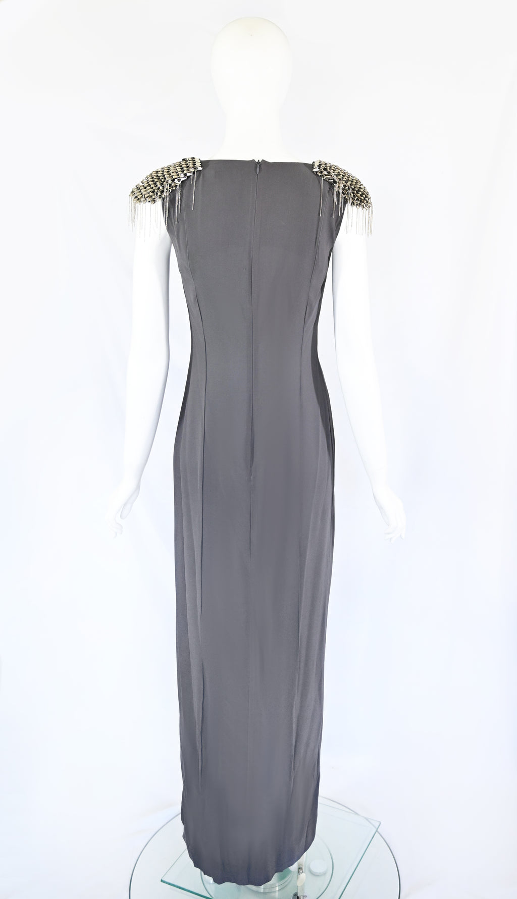 Thierry Mugler FW 2010 Metal Shoulder Silk Dress