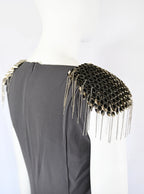 Thierry Mugler FW 2010 Metal Shoulder Silk Dress