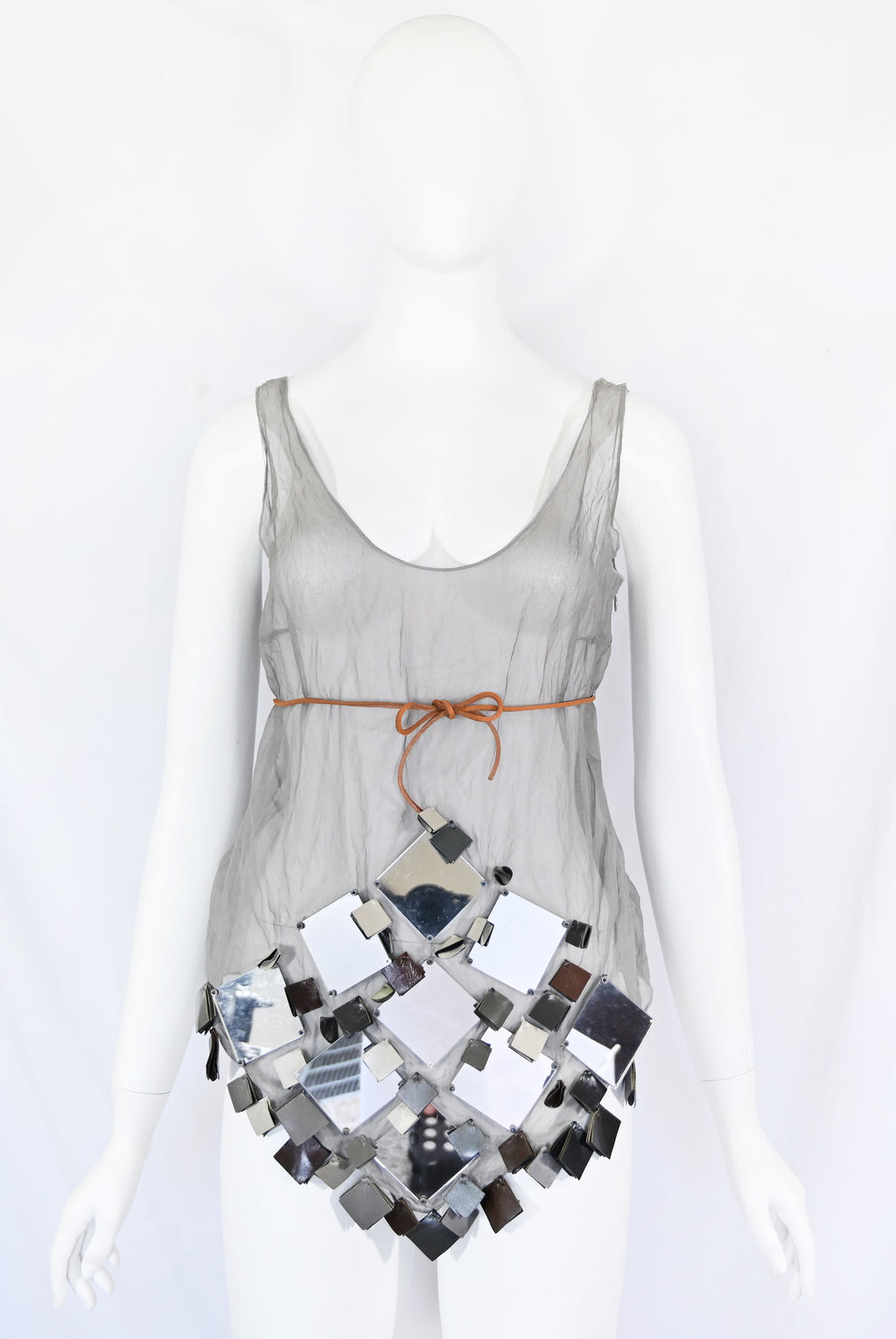 Prada SS 1999 Mirror Embellished Sheer Blouse