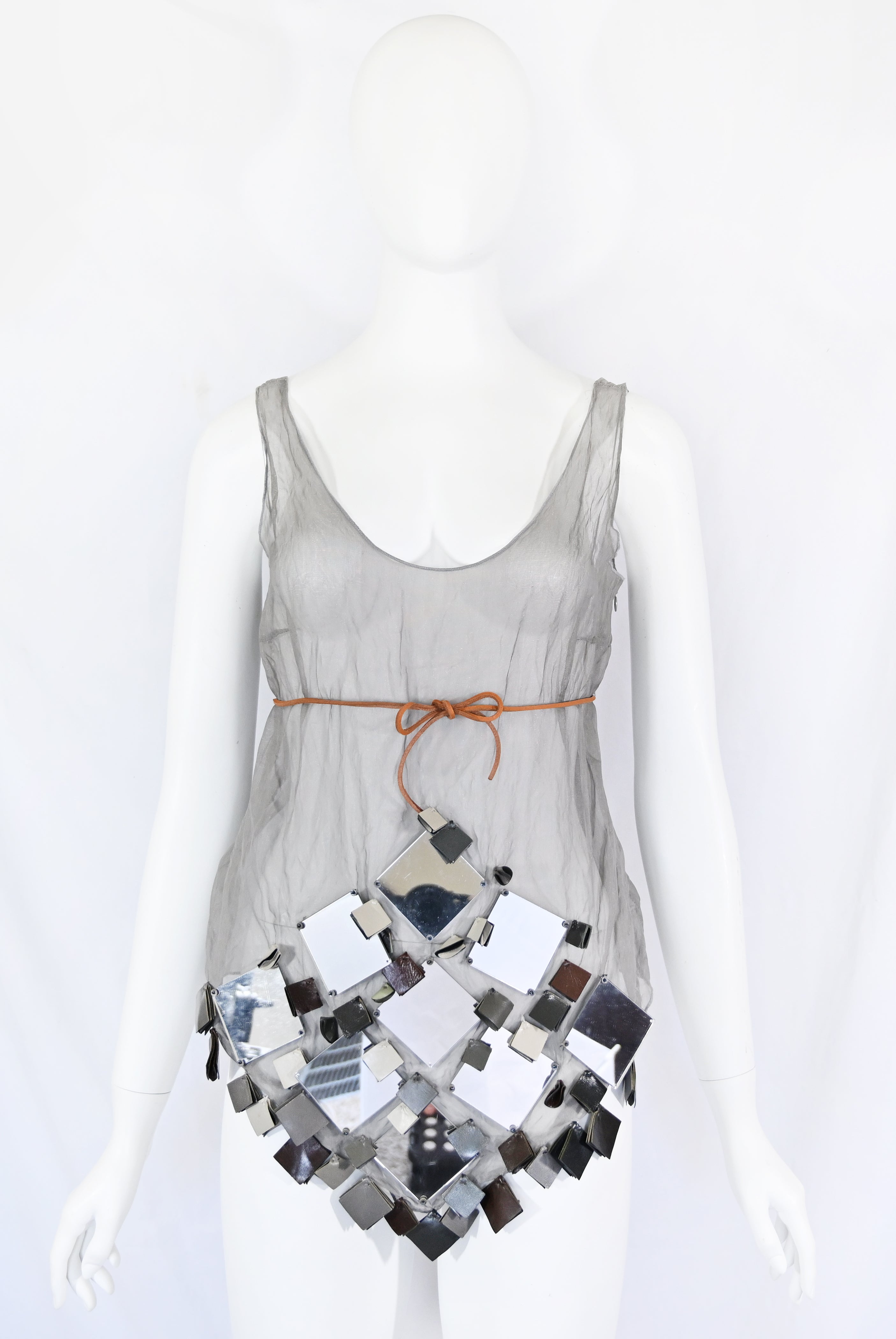 Prada SS 1999 Mirror Embellished Sheer Blouse