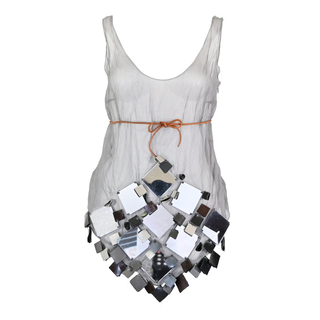 Prada SS 1999 Mirror Embellished Sheer Blouse