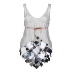 Prada SS 1999 Mirror Embellished Sheer Blouse