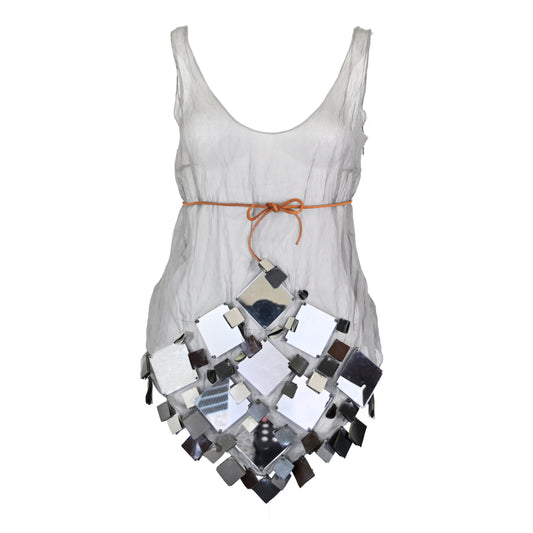 Prada SS 1999 Mirror Embellished Sheer Blouse