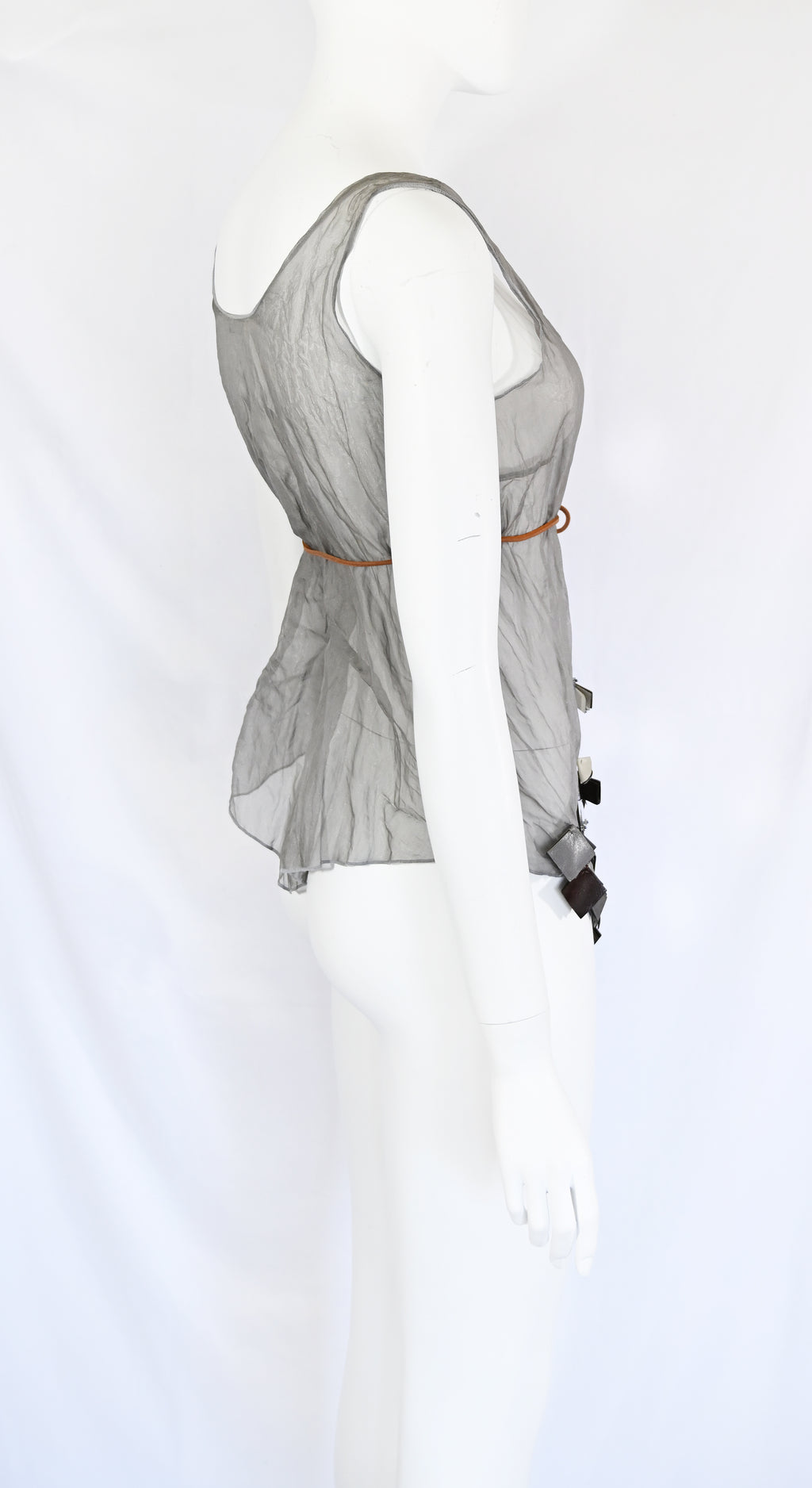 Prada SS 1999 Mirror Embellished Sheer Blouse