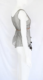 Prada SS 1999 Mirror Embellished Sheer Blouse