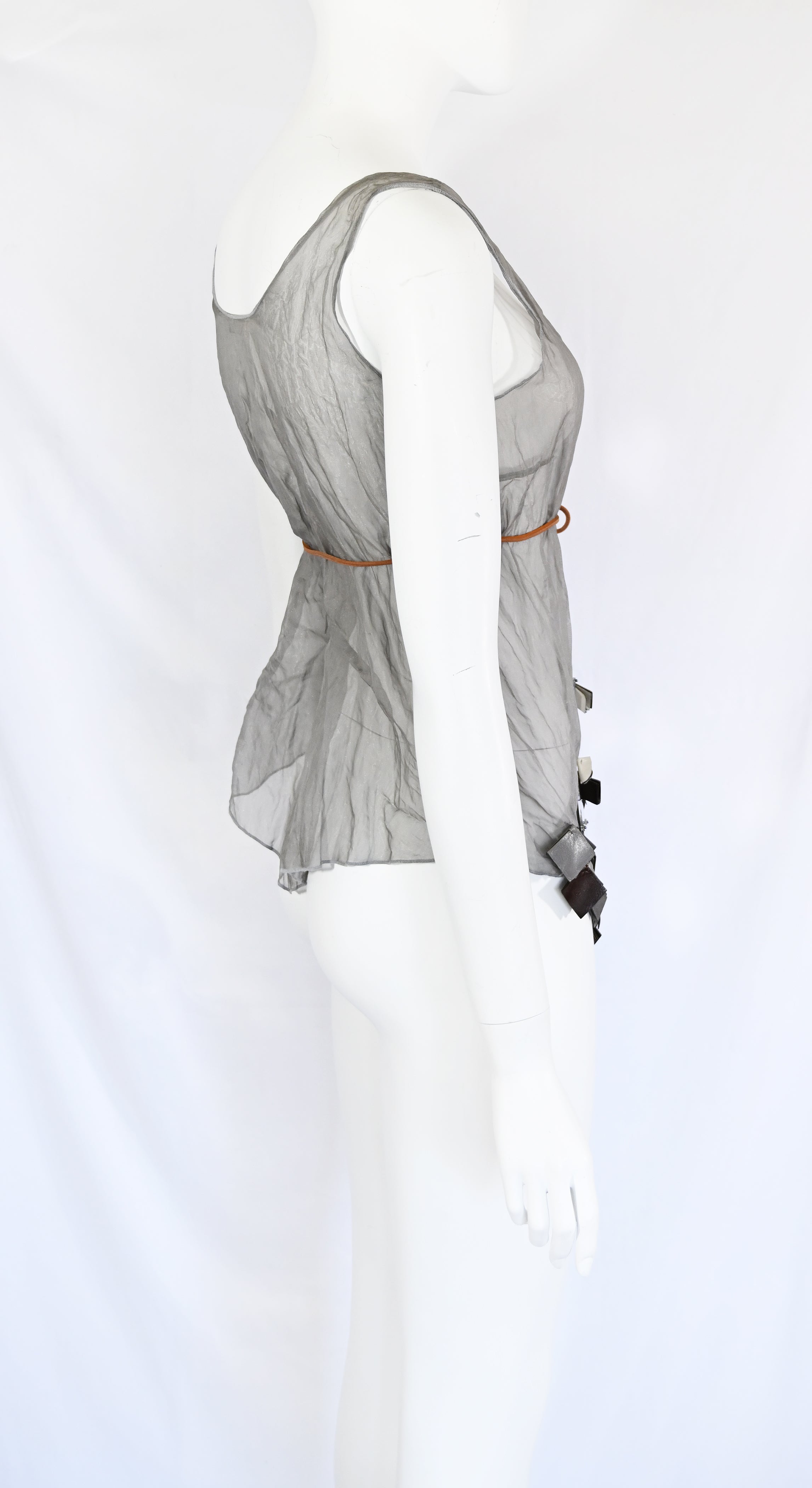 Prada SS 1999 Mirror Embellished Sheer Blouse