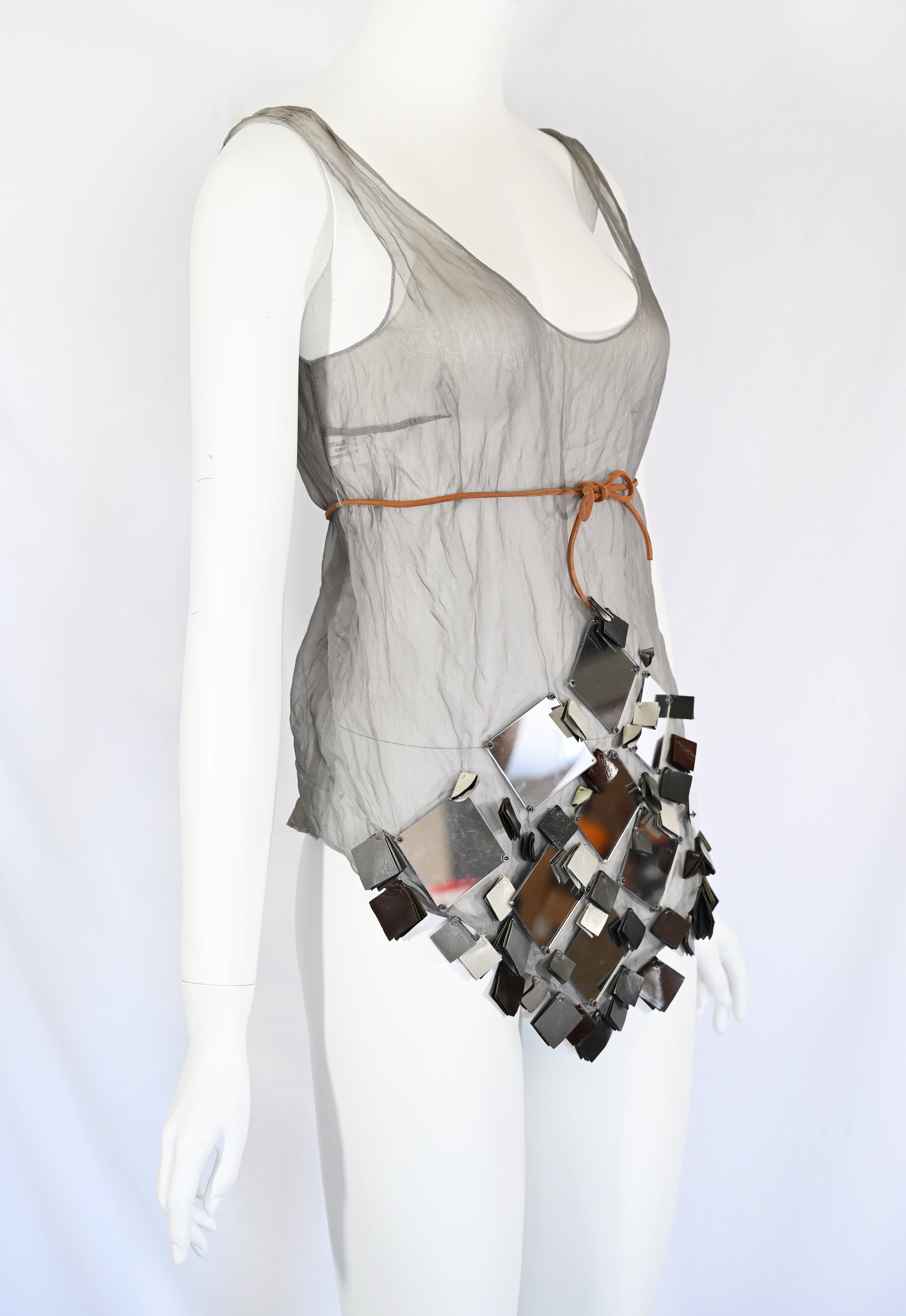 Prada SS 1999 Mirror Embellished Sheer Blouse