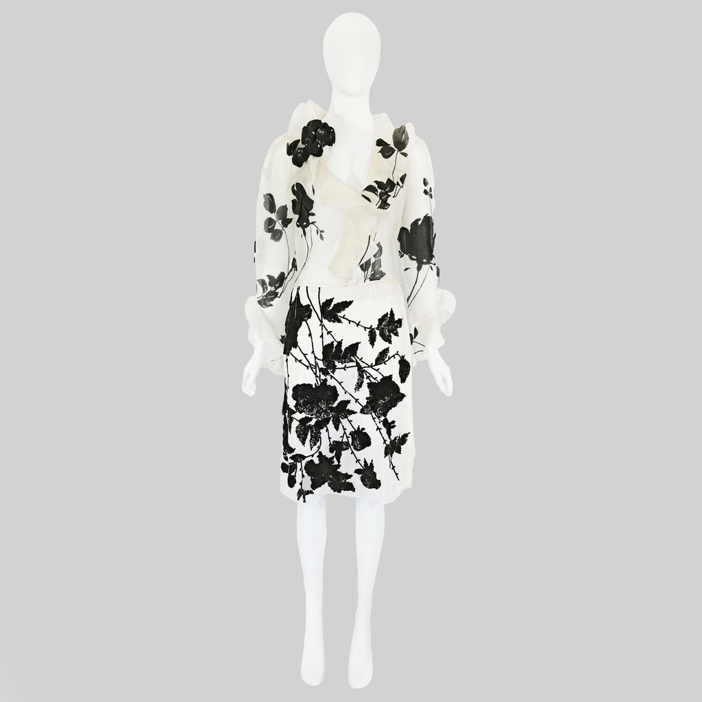 Valentino SS 2001 Sequin Embellished Silk Ensemble