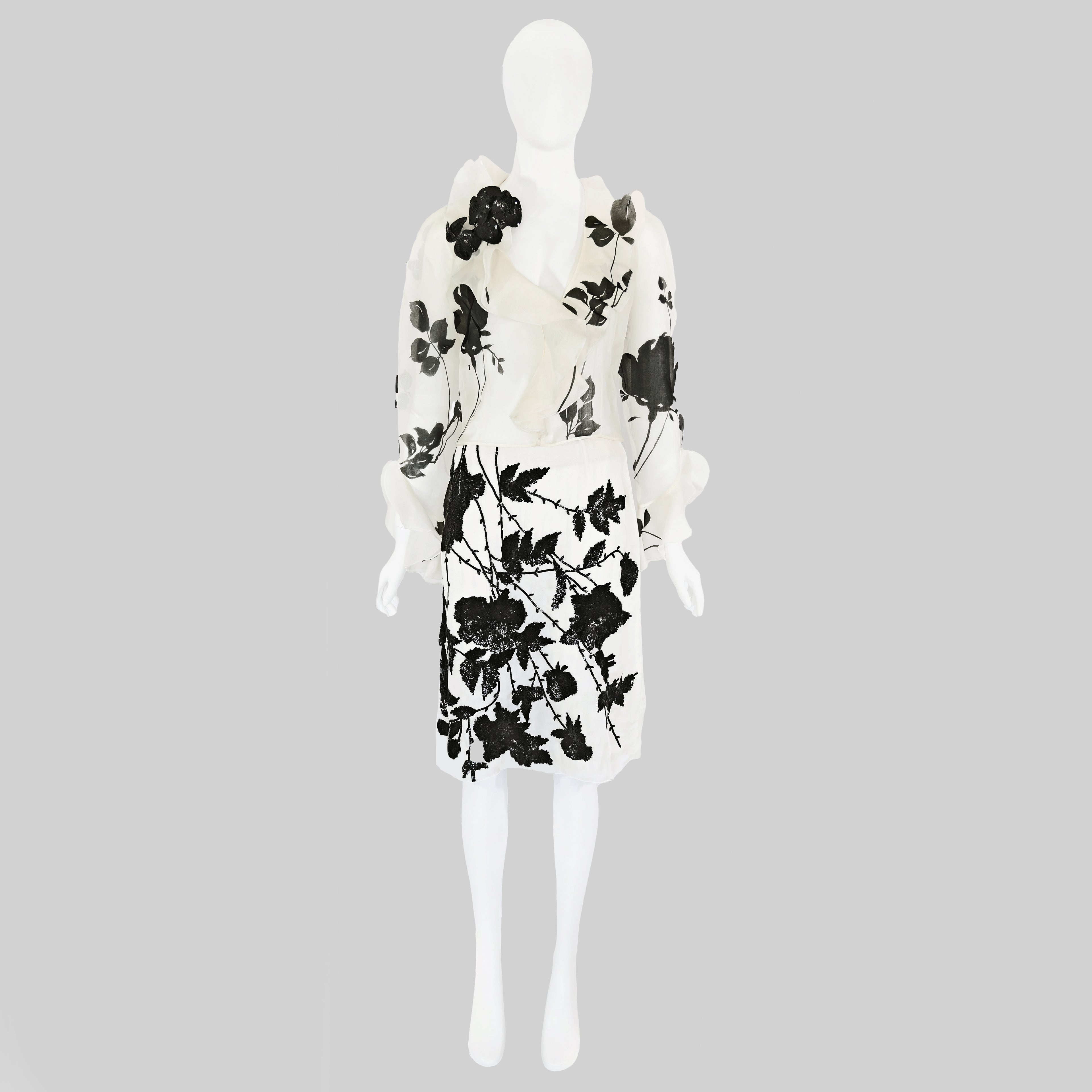 Valentino SS 2001 Sequin Embellished Silk Ensemble